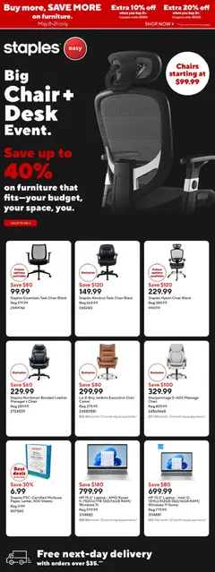 Preview of Staples weekly flyer / circulaire from shop Staples valid from 08.05.2026