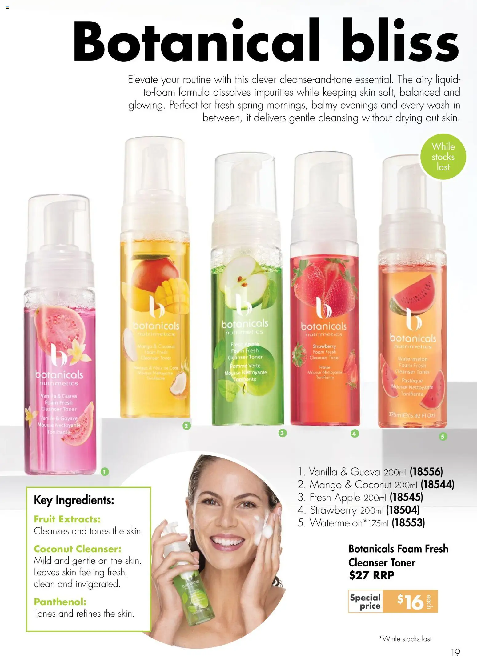 Nutrimetics catalogue - valid from 16/08/2026 | Page: 19 | Products: Fruit, Coconut, Toner, Mousse