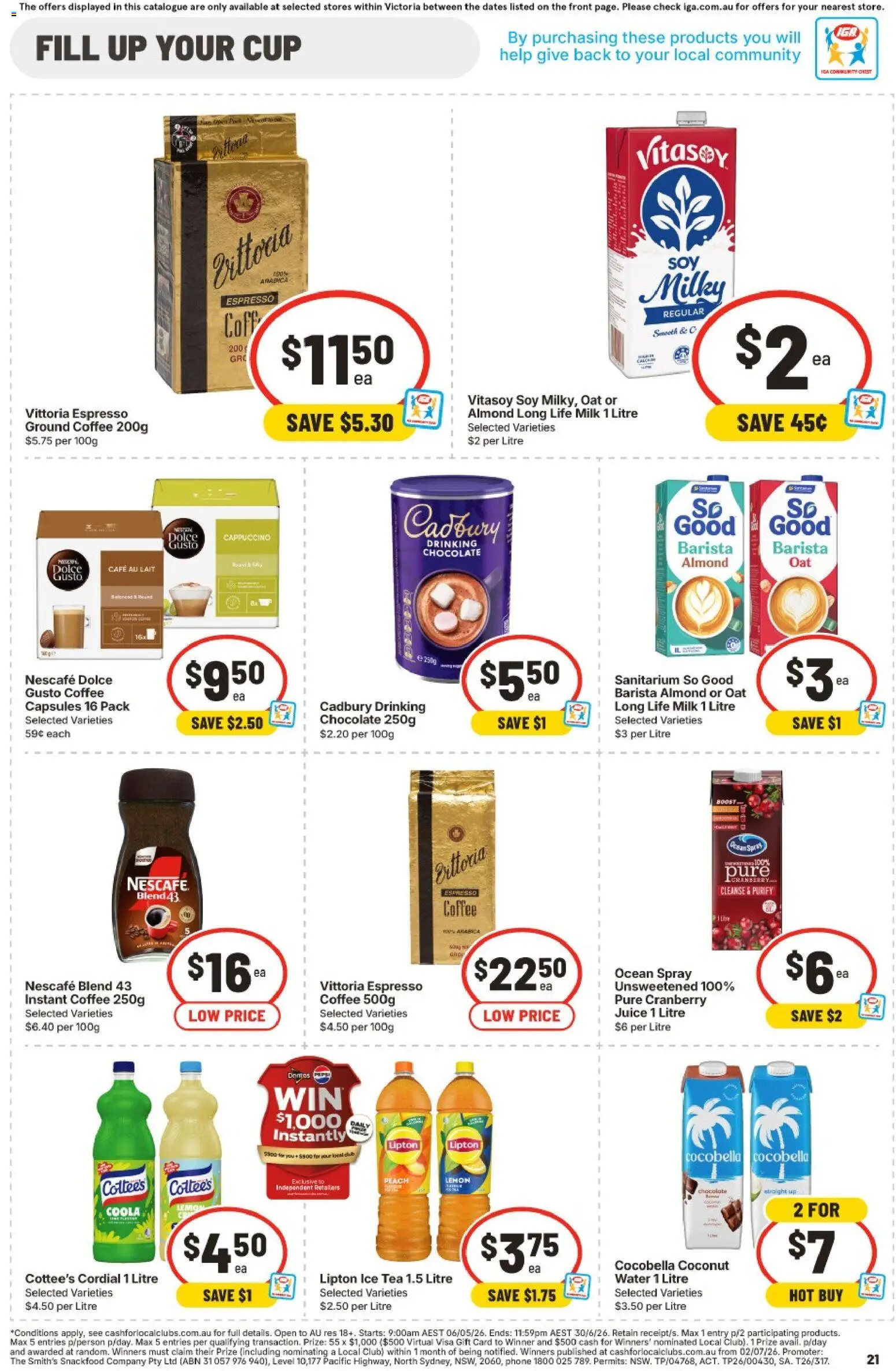 IGA catalogue - valid from 10.06.2026 | Page: 19 | Products: Chocolate, Juice, Tea, Phone