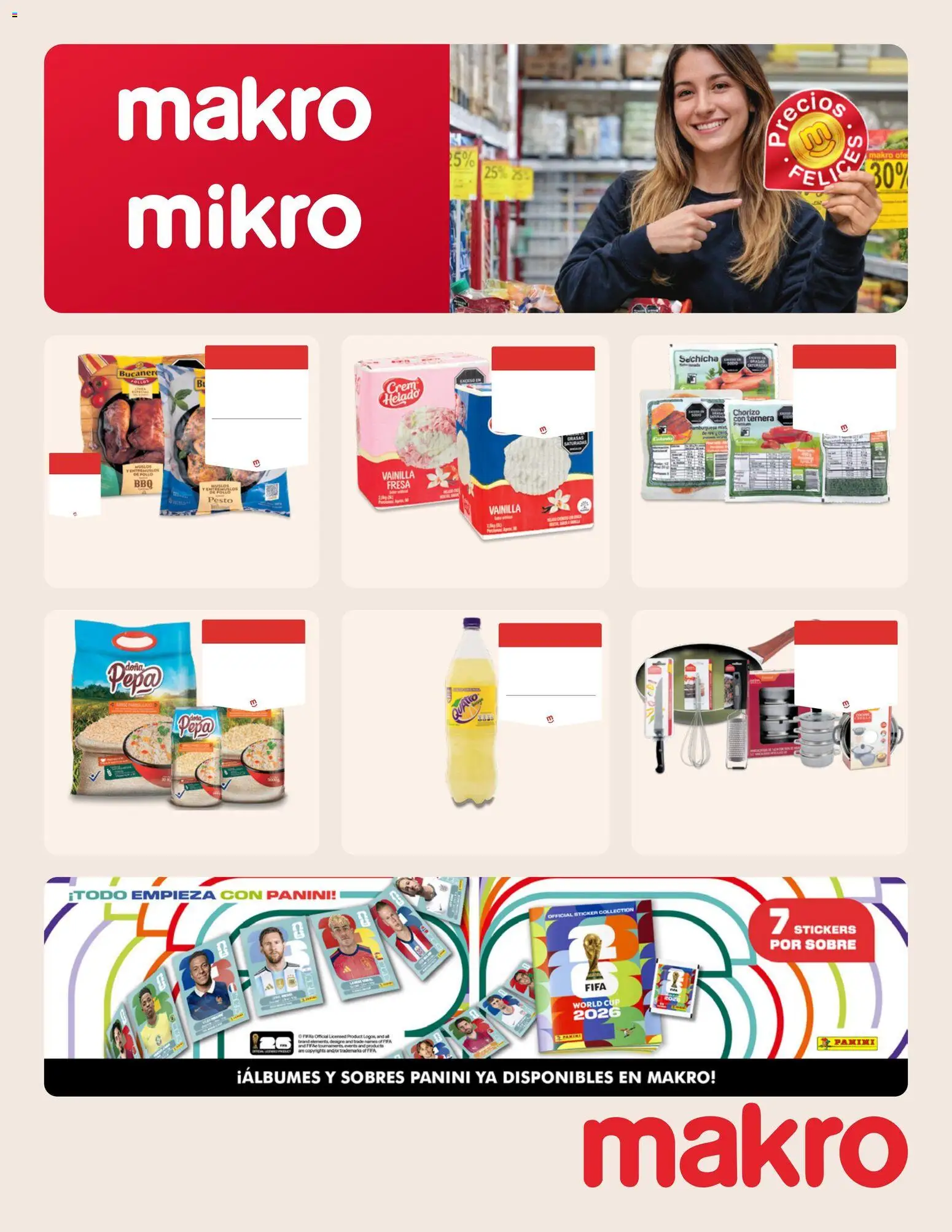 Makro revista - valida desde el 08.05.2026 | Página: 1 | Productos: Helado, Fresa, Sobre, Chorizo