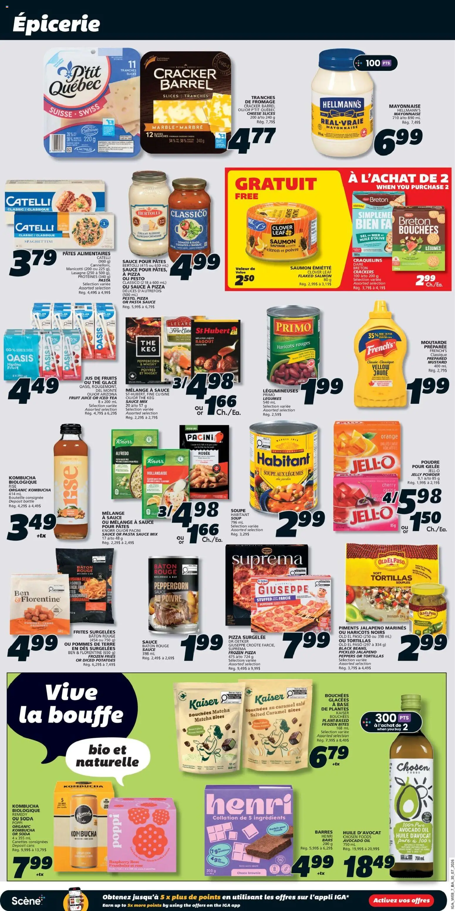 IGA flyer valid from Jul 30, 2026 | Page: 10 | Products: Salmon, Mayonnaise, Avocado oil, Juice