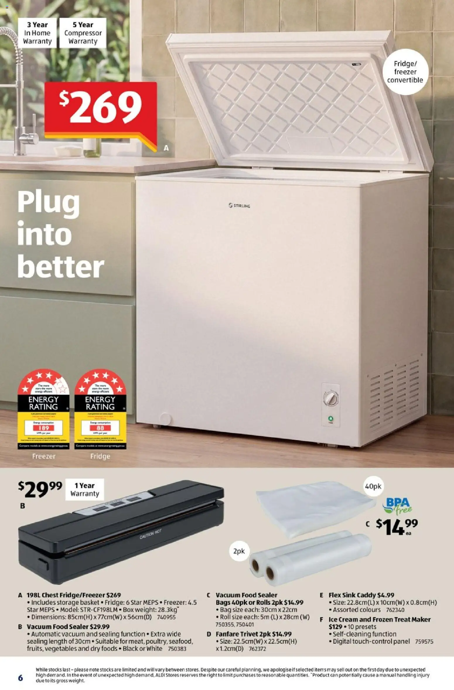 Aldi catalogue - valid from 07/10/2026 | Page: 6 | Products: Food, Compressor, Food storage, Fridge