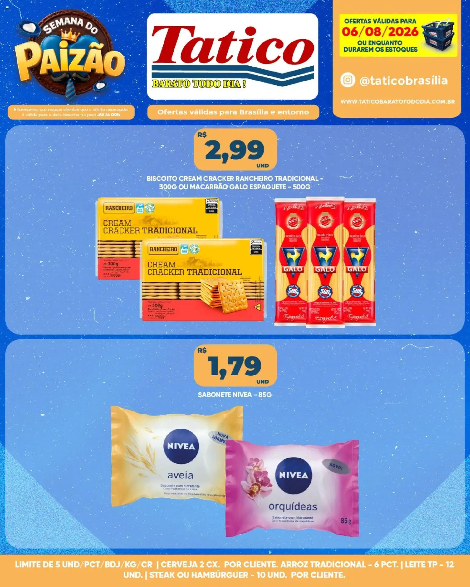 Tatico Folheto - válido de 07/08/2026 | Página: 21 | Produtos: Arroz, Macarrão, Hambúrguer, Aveia