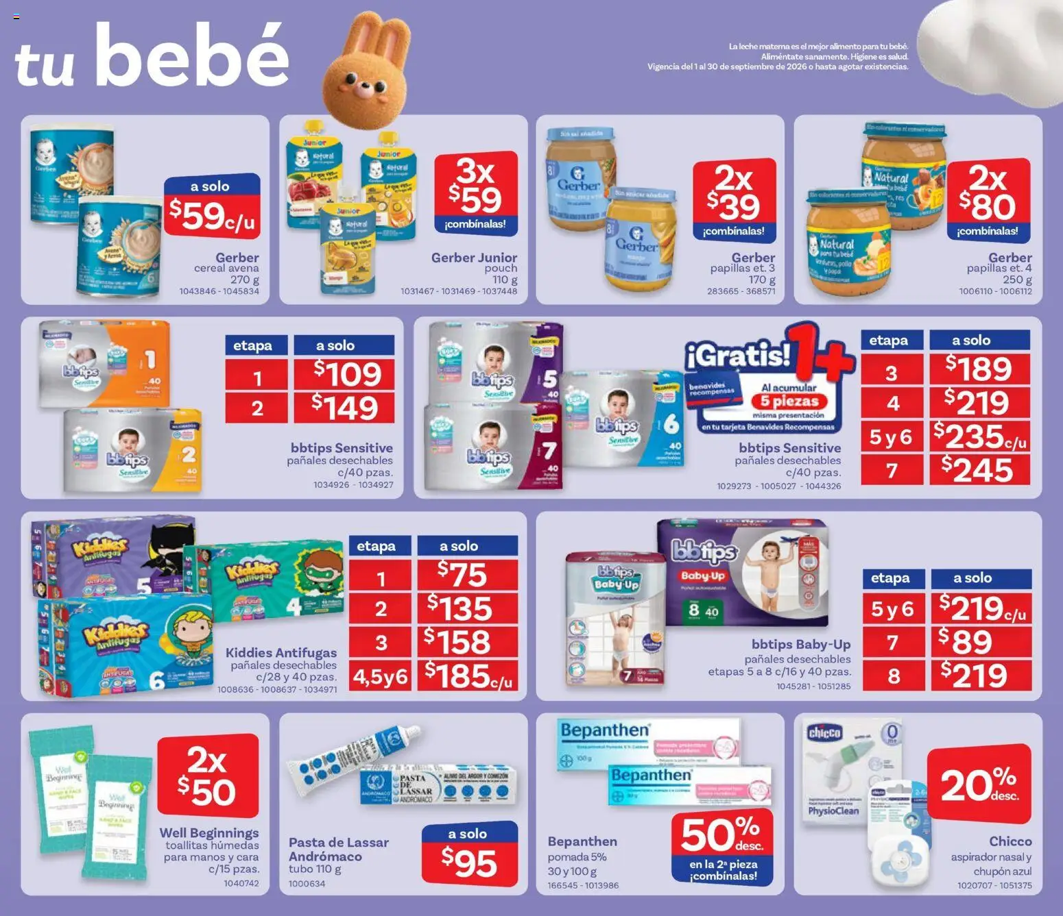 Nuevas ofertas de Farmacia Benavides válidas en toda la República Mexicana desde el 01/09/2026. ¡Encuentra las mejores ofertas en Farmacia Benavides catálogo! | Página: 17 | Productos: Leche, Pasta, Pomada, Chupón