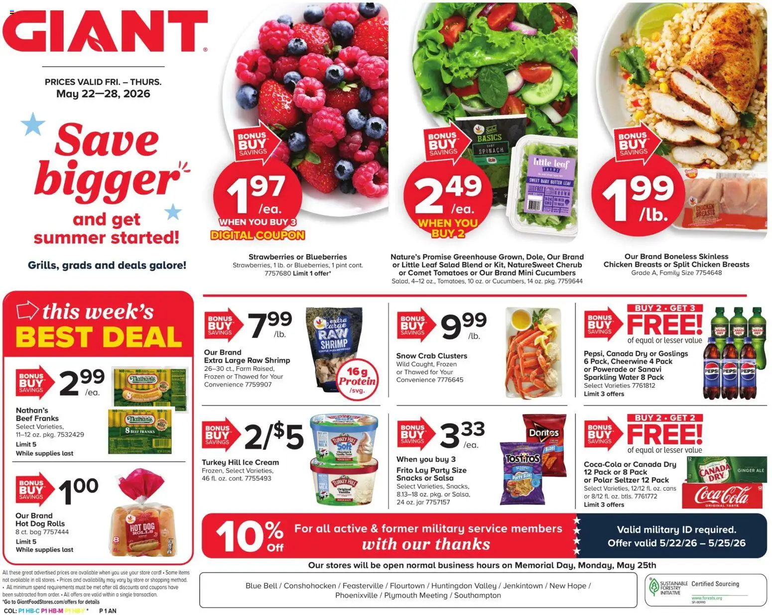 Giant Weekly Ad - valid from 22.05.2026 | Page: 1 | Products: Spinach, Butter, Cucumbers, Salad