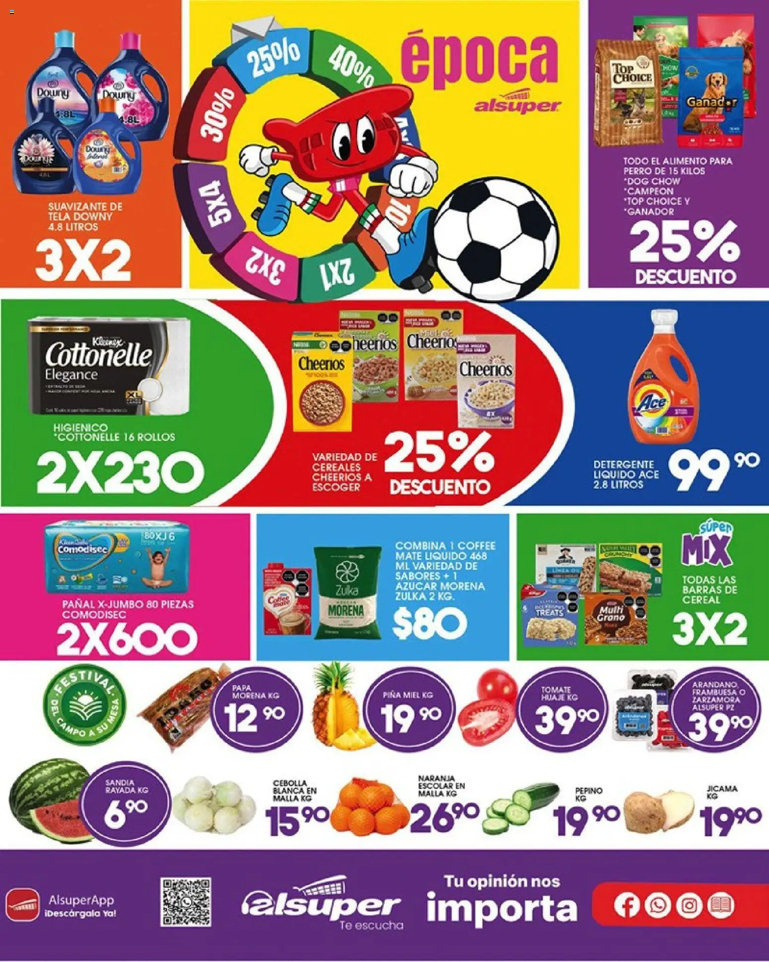Nuevas ofertas de Alsuper válidas en toda la República Mexicana desde el 29.05.2026. ¡Encuentra las mejores ofertas en Alsuper folleto Durango! | Página: 8 | Productos: Cebolla, Detergente, Cereales, Suavizante