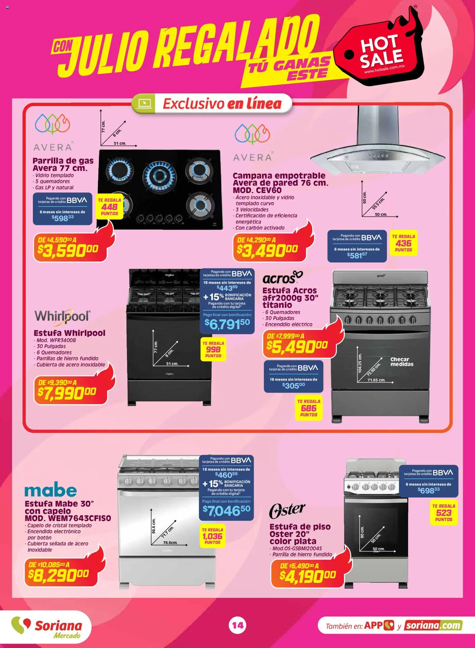 Nuevas ofertas de Soriana válidas en toda la República Mexicana desde el 25.05.2026. ¡Encuentra las mejores ofertas en Soriana Hot Sale Mercado Nacional! | Página: 14 | Productos: Parrilla, Té, Campana