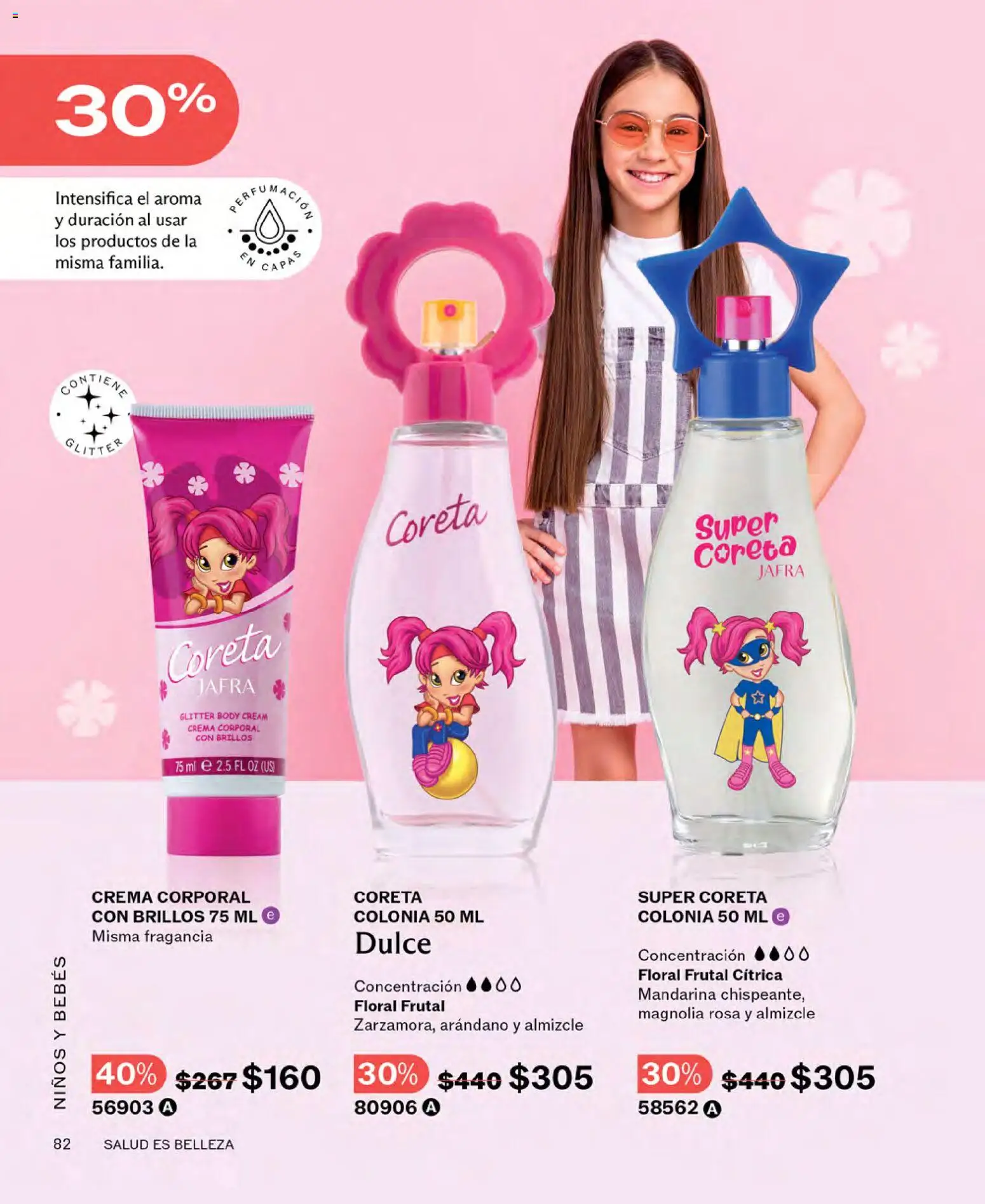 Nuevas ofertas de JAFRA válidas en toda la República Mexicana desde el 01.04.2026. ¡Encuentra las mejores ofertas en JAFRA catálogo! | Página: 82 | Productos: Glitter, Body, Fragancia, Crema corporal