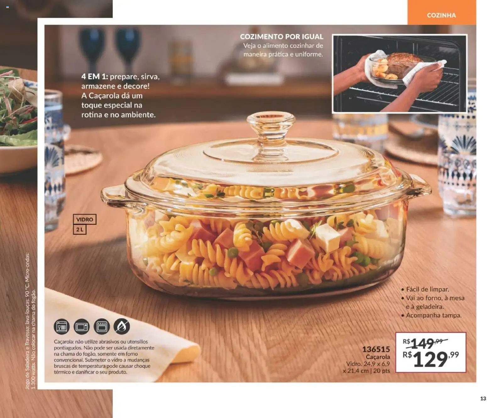 Avon Folheto - válido de 10/08/2026 | Página: 13 | Produtos: Forno, Travessa, Caçarola, Mesa