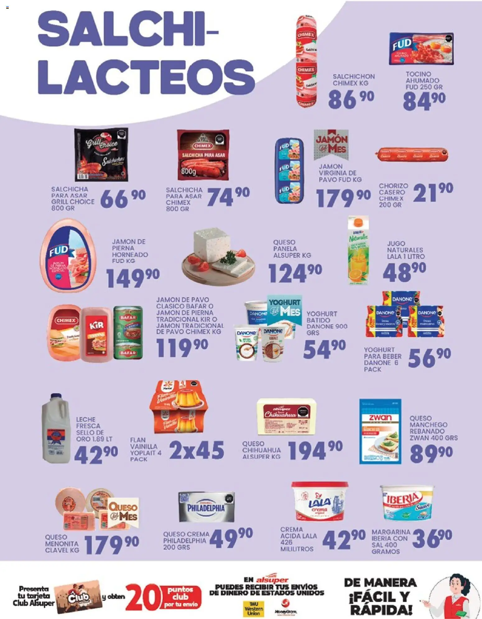 Nuevas ofertas de Alsuper válidas en toda la República Mexicana desde el 06.03.2026. ¡Encuentra las mejores ofertas en Alsuper folleto Chihuahua-Ciudad! | Página: 3 | Productos: Salchicha, Crema, Queso, Margarina