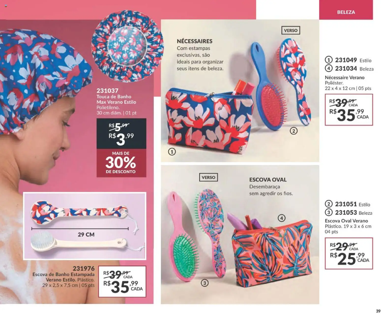 Avon Folheto - válido de 29/06/2026 | Página: 47 | Produtos: Touca, Escova, Necessaire, Touca de banho