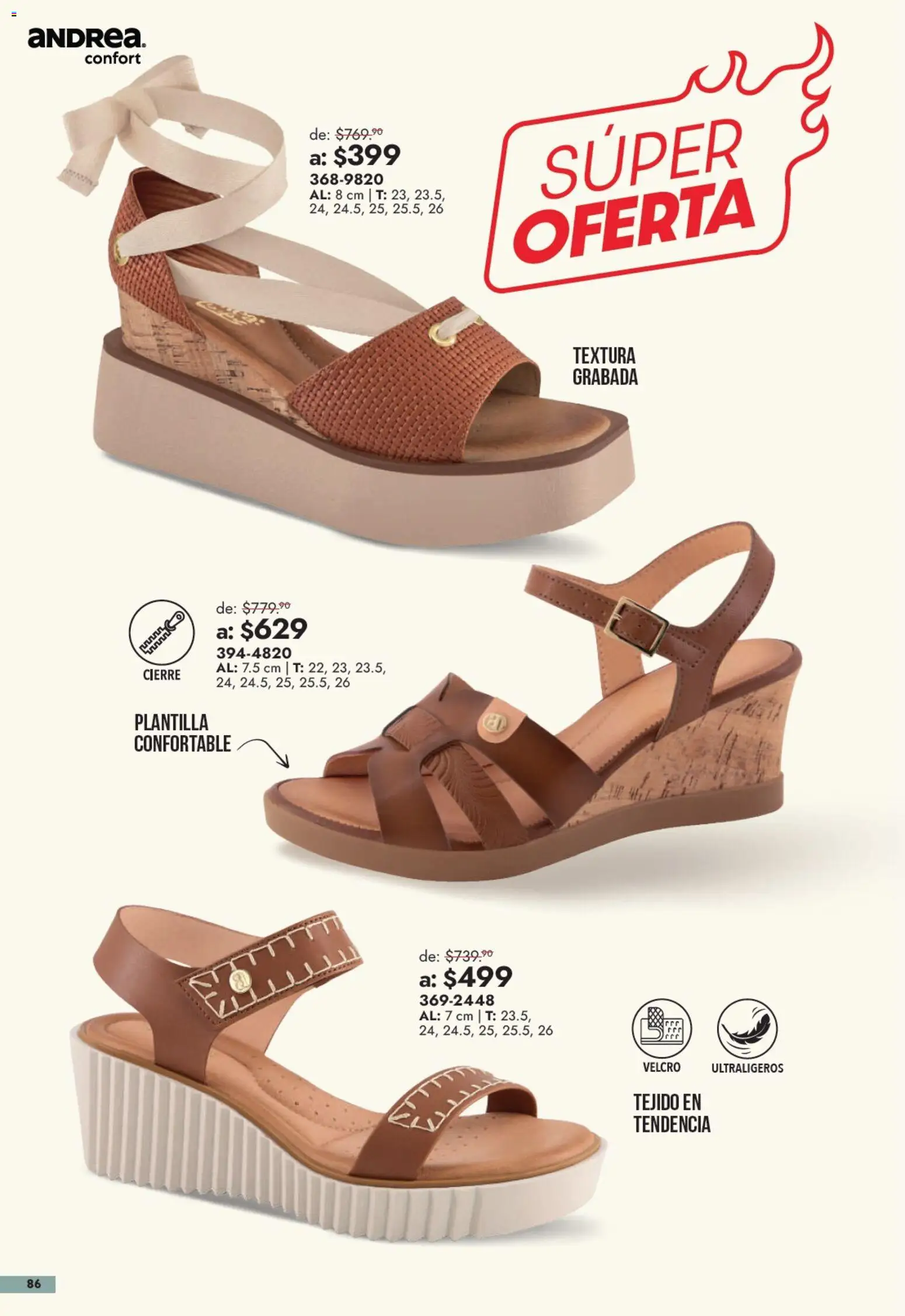 Nuevas ofertas de Andrea válidas en toda la República Mexicana desde el 13/09/2026. ¡Encuentra las mejores ofertas en Andrea catálogo Outlet! | Página: 86
