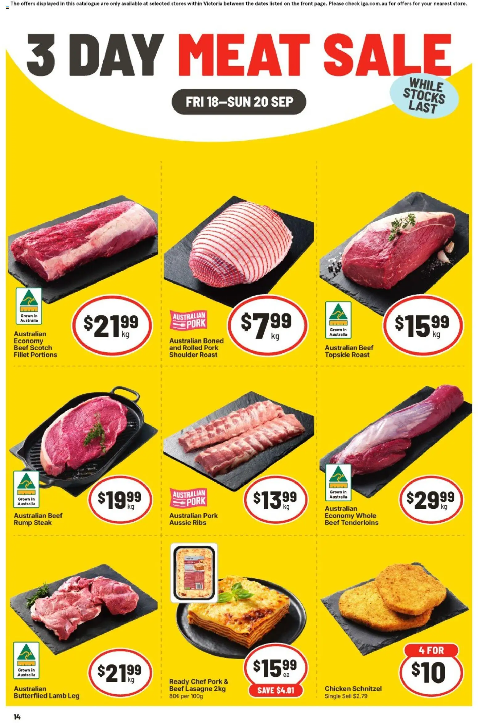 IGA catalogue - valid from 18/09/2026 | Page: 1 | Products: Pork, Steak, Fillet, Rump steak