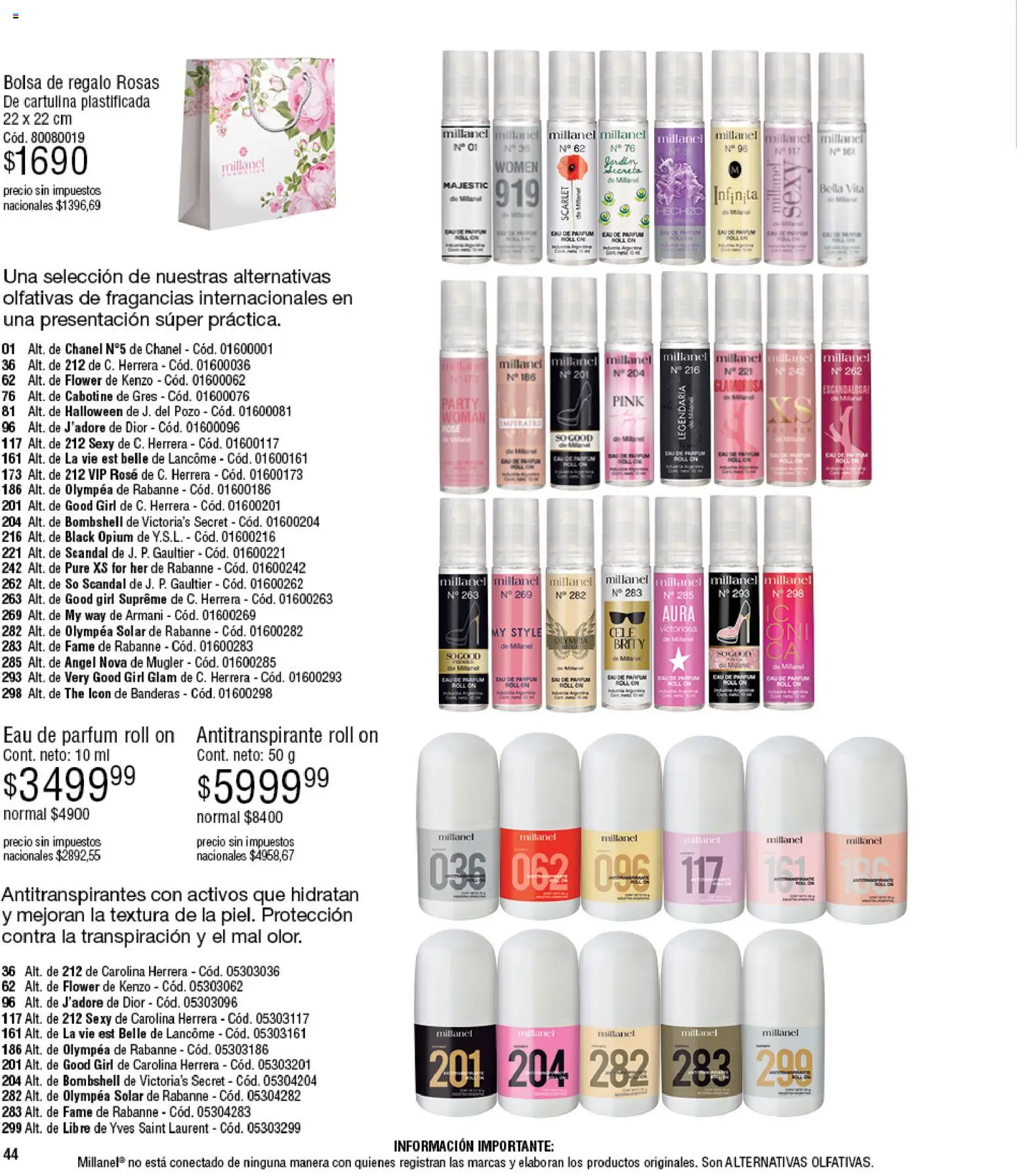 Millanel - Catálogo │ válido desde el 27.04.2026 | Página: 44 | Productos: Bolsa, Antitranspirante