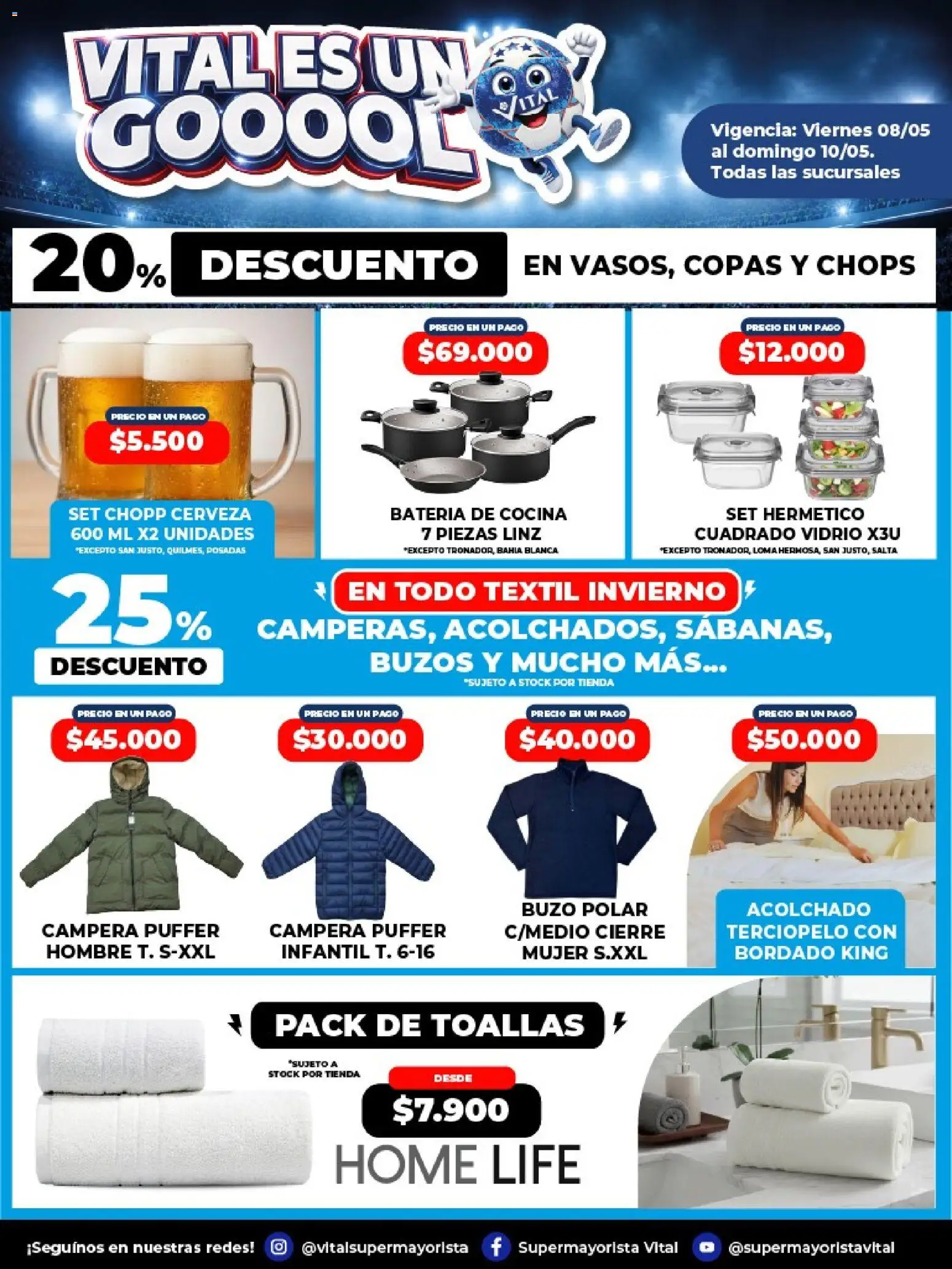 Vital - Vital es un gool │ válido desde el 08.05.2026 | Página: 4 | Productos: Campera, Toallas, Acolchado, Batería