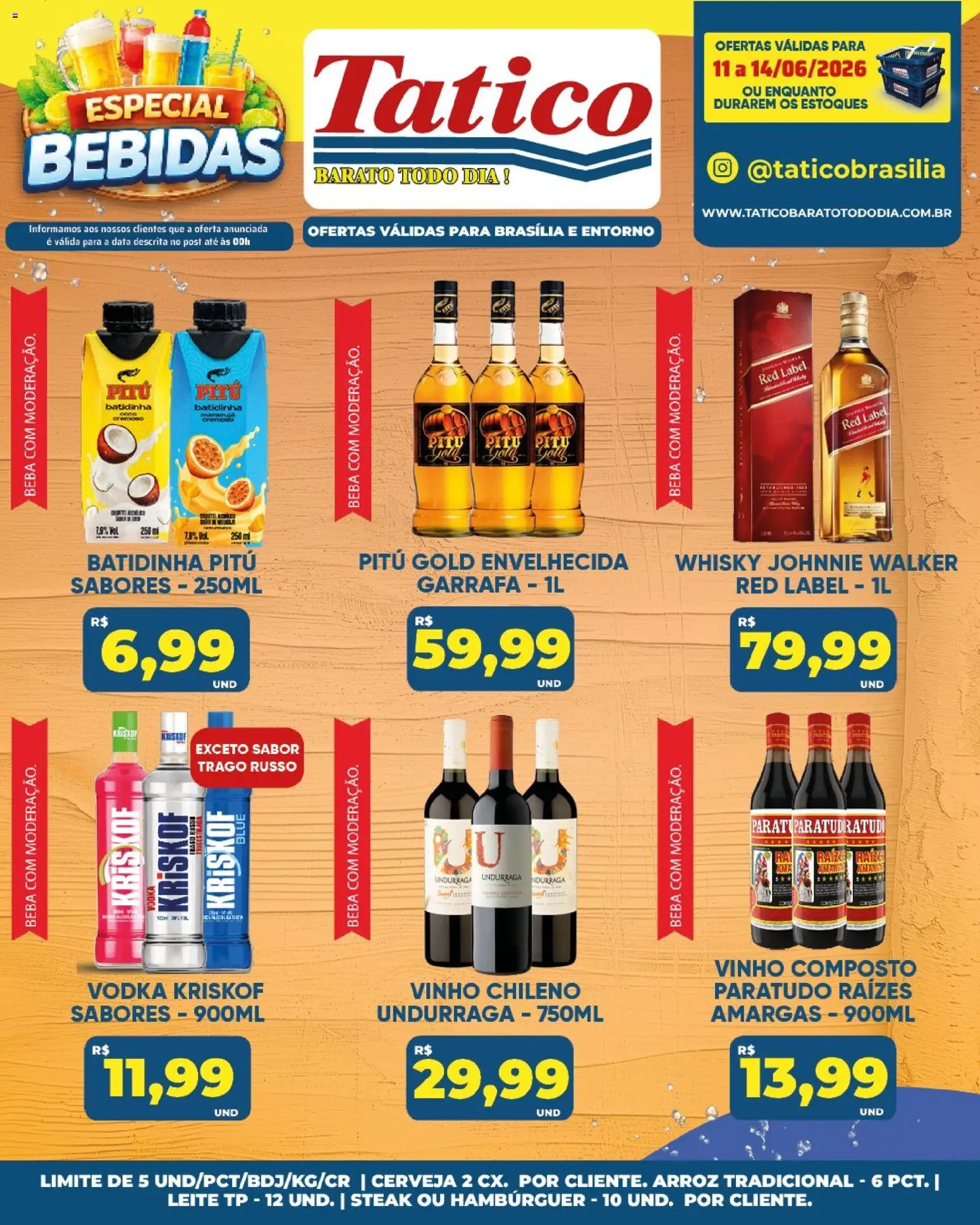 Tatico Folheto - válido de 11.06.2026 | Página: 26 | Produtos: Whisky, Cerveja, Vodka, Kriskof