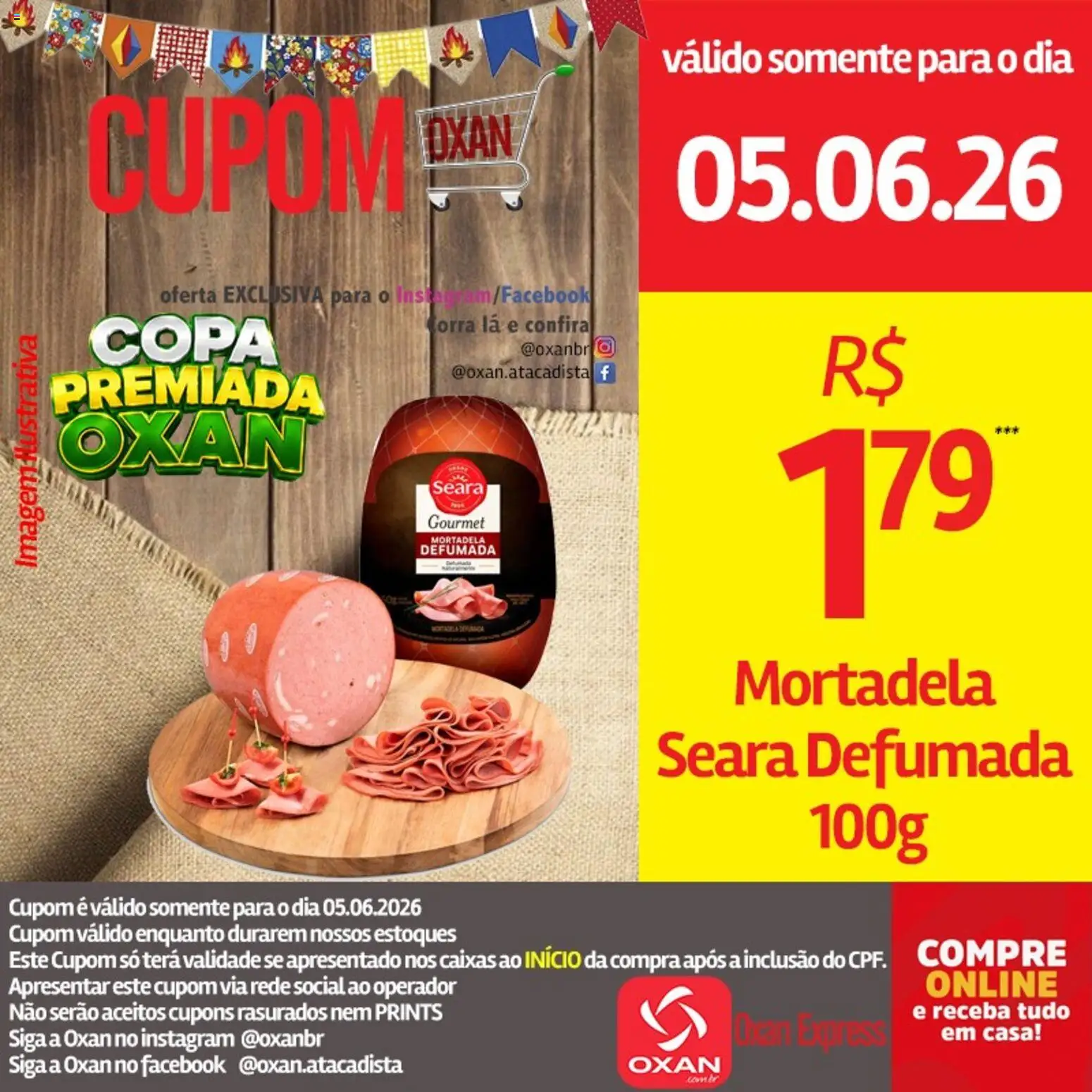 Oxan Atacadista Folheto - válido de 05.06.2026 | Página: 9 | Produtos: Mortadela, Copa