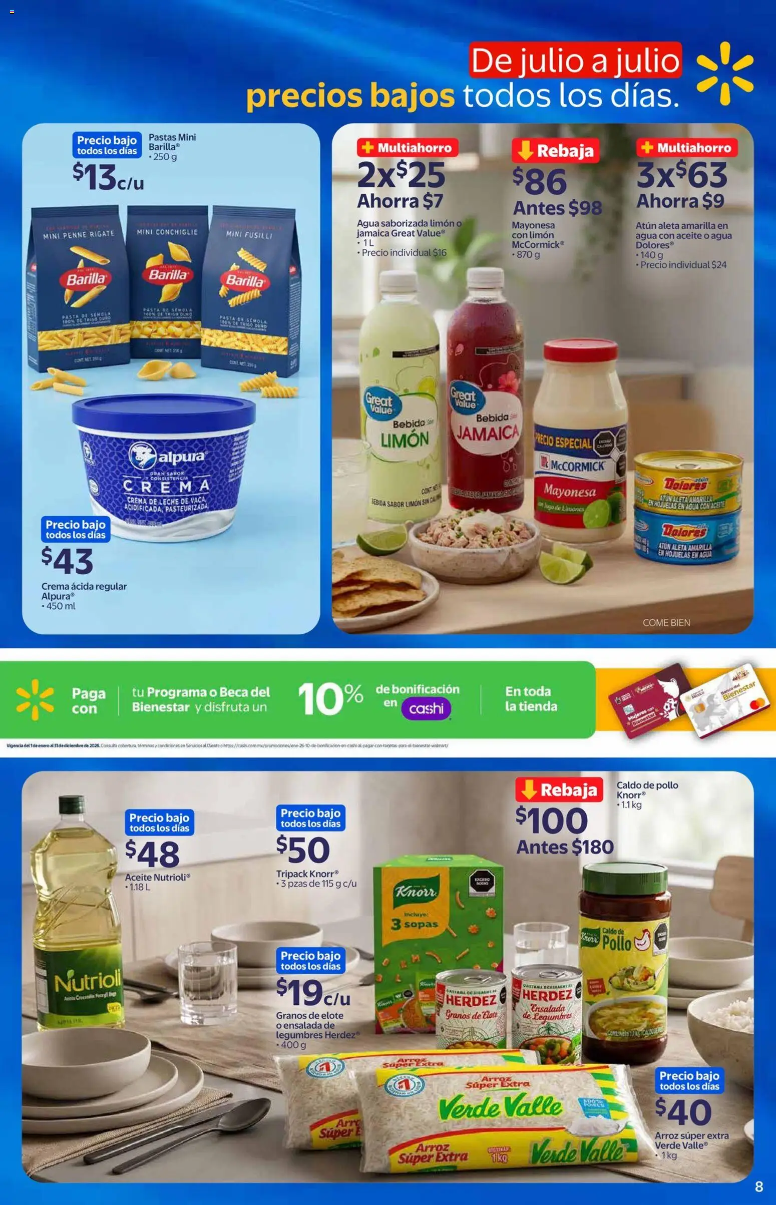 Nuevas ofertas de Walmart Express válidas en toda la República Mexicana desde el 03.06.2026. ¡Encuentra las mejores ofertas en Walmart Express folleto! | Página: 8 | Productos: Crema, Limón, Hojuelas, Ensalada