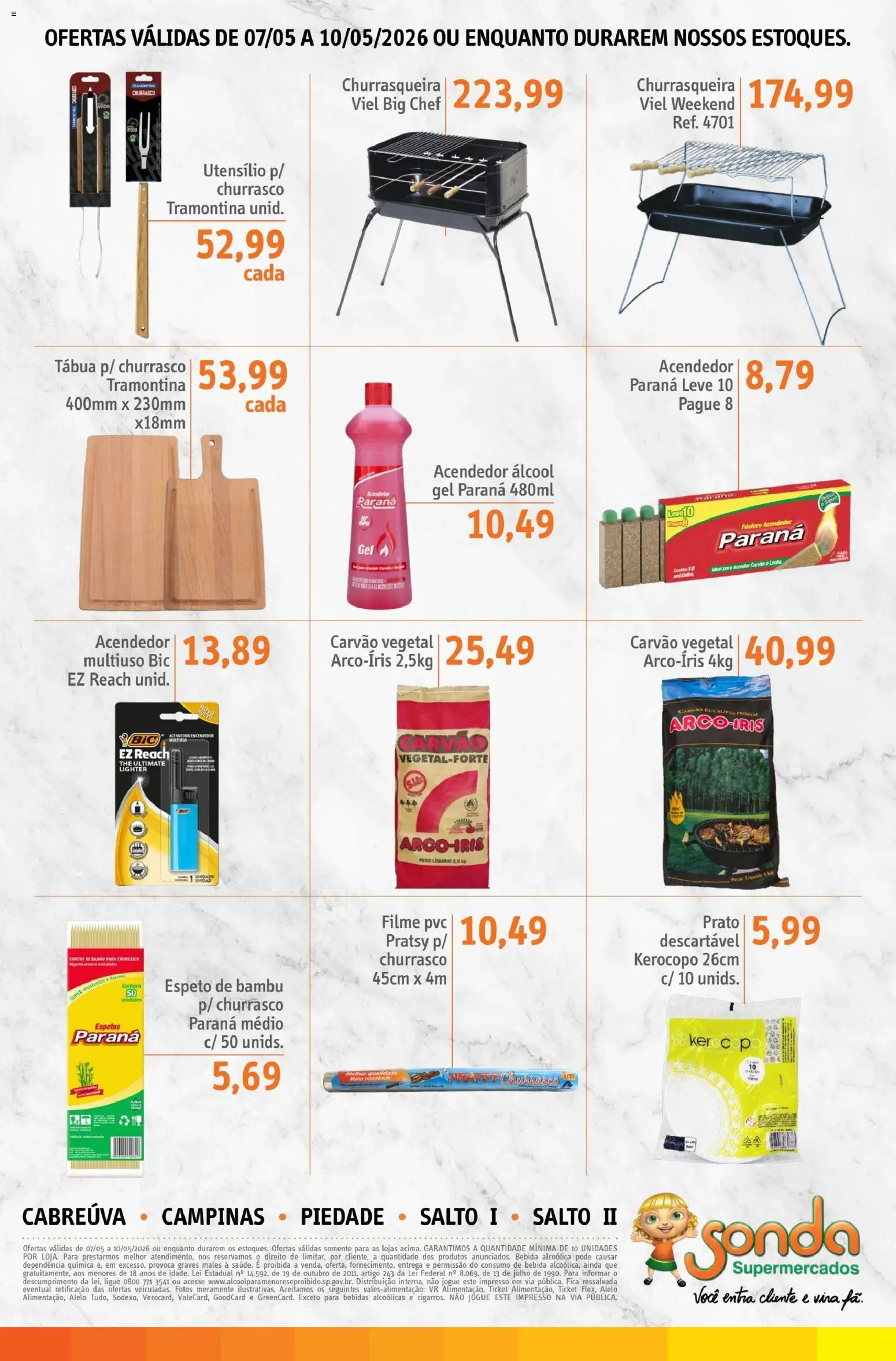 Sonda Folheto - válido de 07.05.2026 | Página: 6 | Produtos: Carvão vegetal, Bebida, Tábua, Churrasqueira