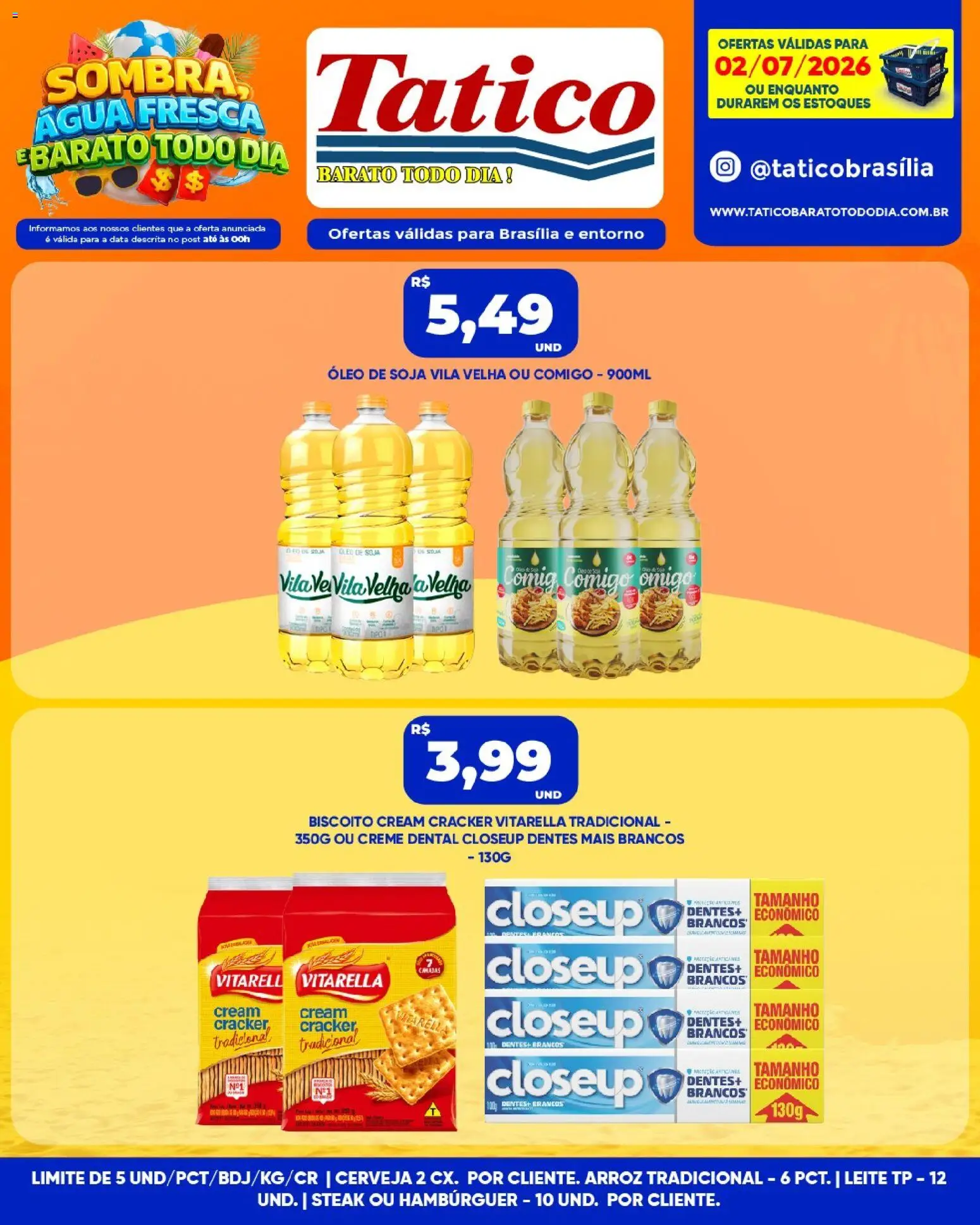 Tatico Folheto - válido de 02/07/2026 | Página: 3 | Produtos: Cerveja, Creme, Creme dental, Cream cracker