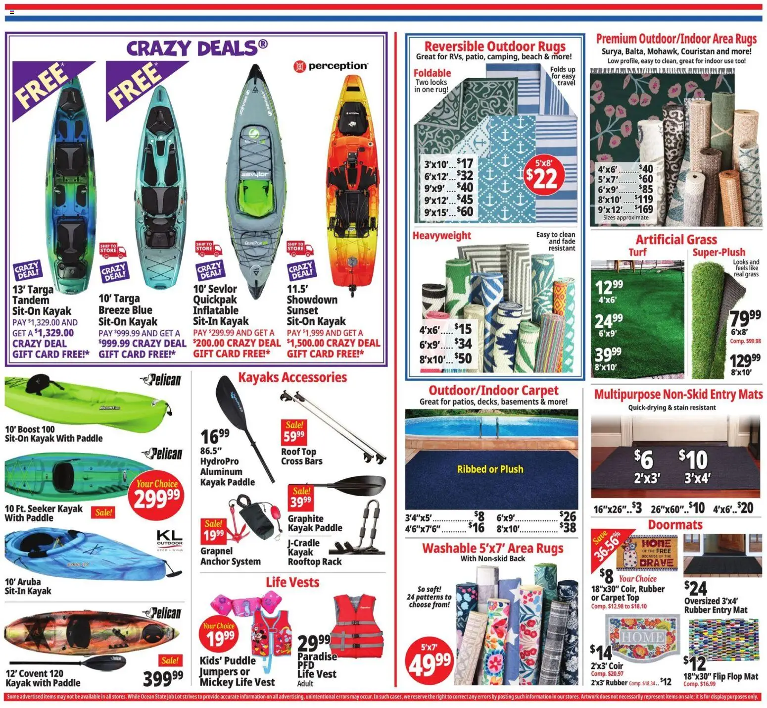 Ocean State Job Lot Weekly Ad - MA - valid from 06/25/2026 | Page: 11 | Products: Carpet, Anchor, Kayak, Vest