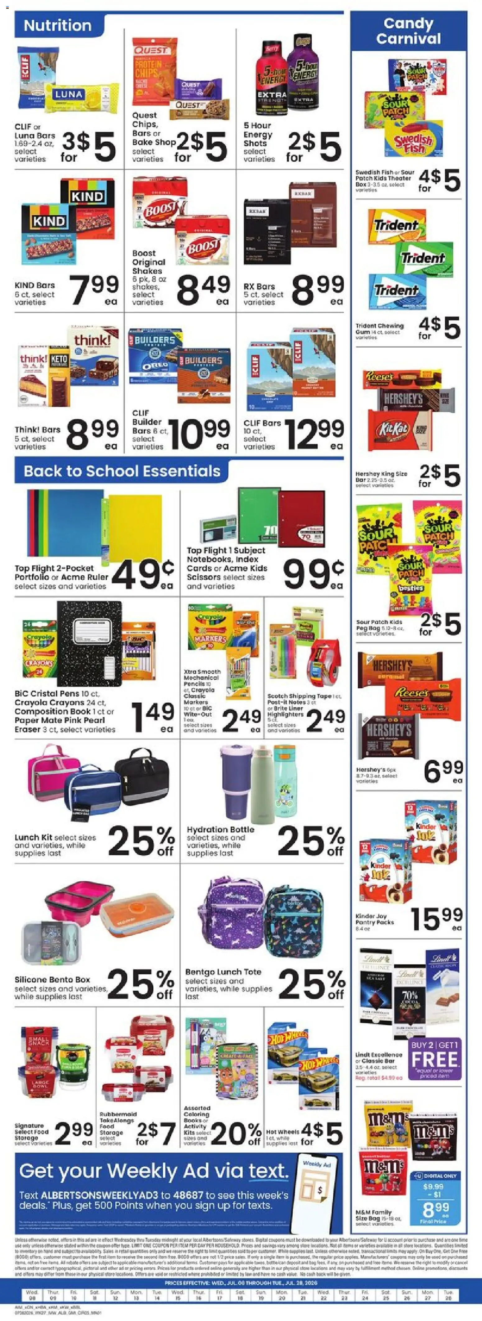 Albertsons Weekly Ad - valid from 07/15/2026 | Page: 8 | Products: Box, Eraser, Fish, Bag