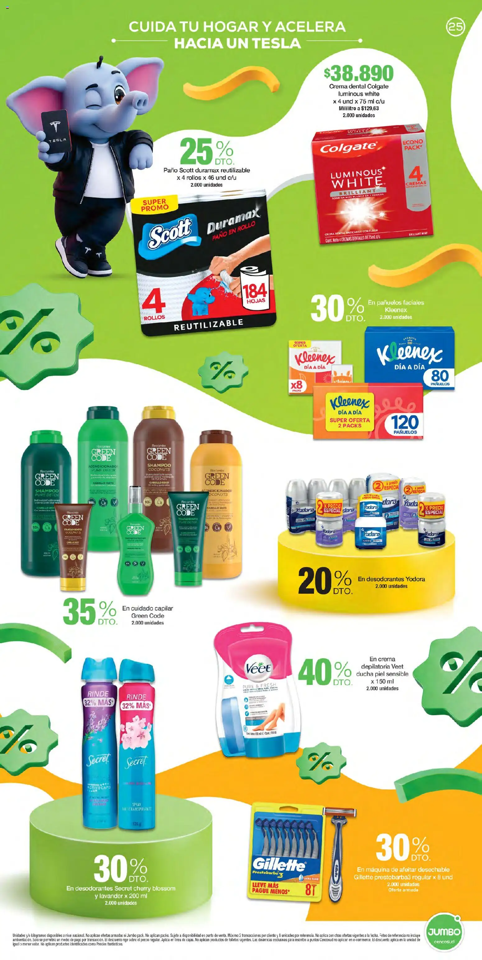 Jumbo revista - valida desde el 24/09/2026 | Página: 25 | Productos: Pañuelos, Coco, Acondicionador, Antitranspirante