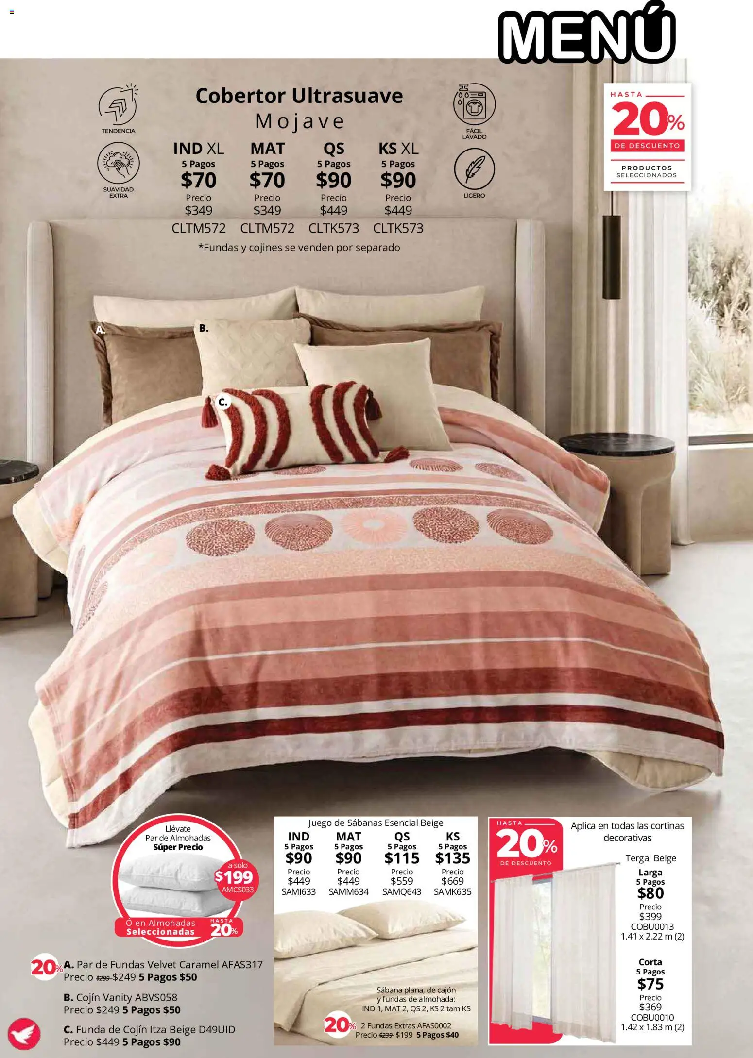 Nuevas ofertas de Colchas Concord válidas en toda la República Mexicana desde el 01/08/2026. ¡Encuentra las mejores ofertas en Colchas Concord catálogo Colección Cobertor! | Página: 89 | Productos: Cobertor, Juego, Sabanas, Cortinas