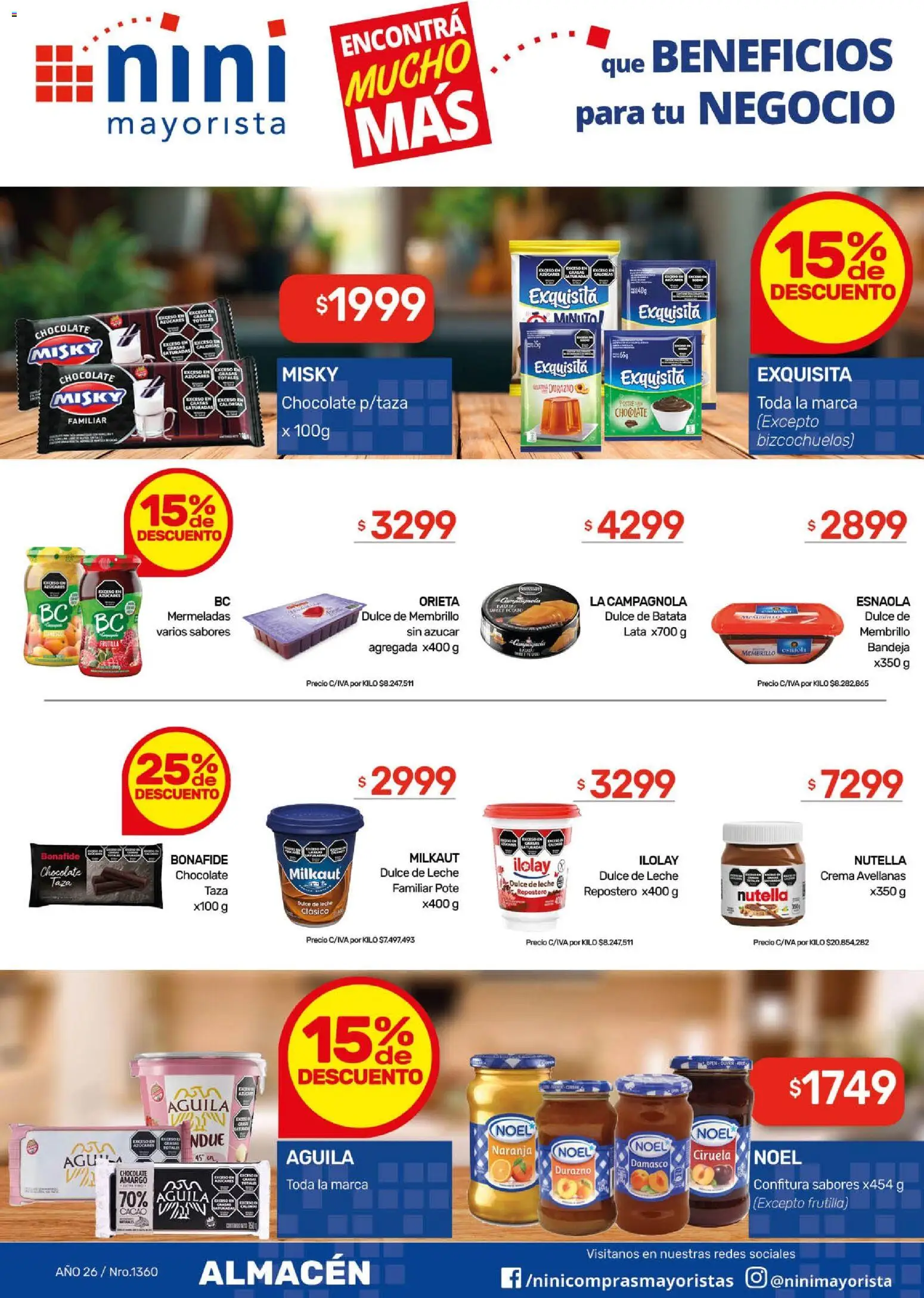 NINI Mayorista ofertas │ válido desde el 18.05.2026 | Página: 31 | Productos: Azucar, Leche, Chocolate, Crema