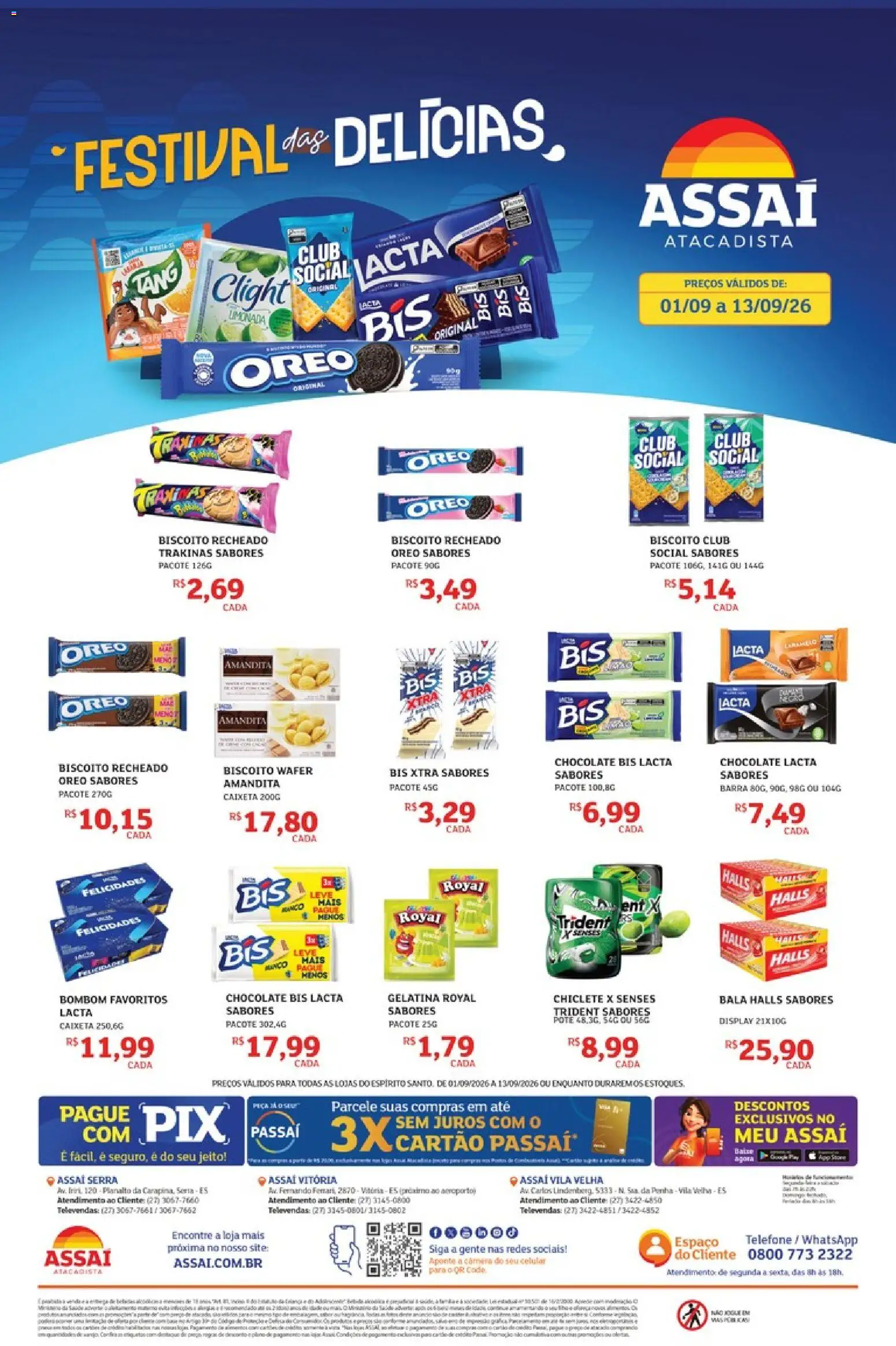 Assaí Atacadista Folheto - válido de 01/09/2026 | Página: 1 | Produtos: Biscoito, Telefone, Bombom, Câmera