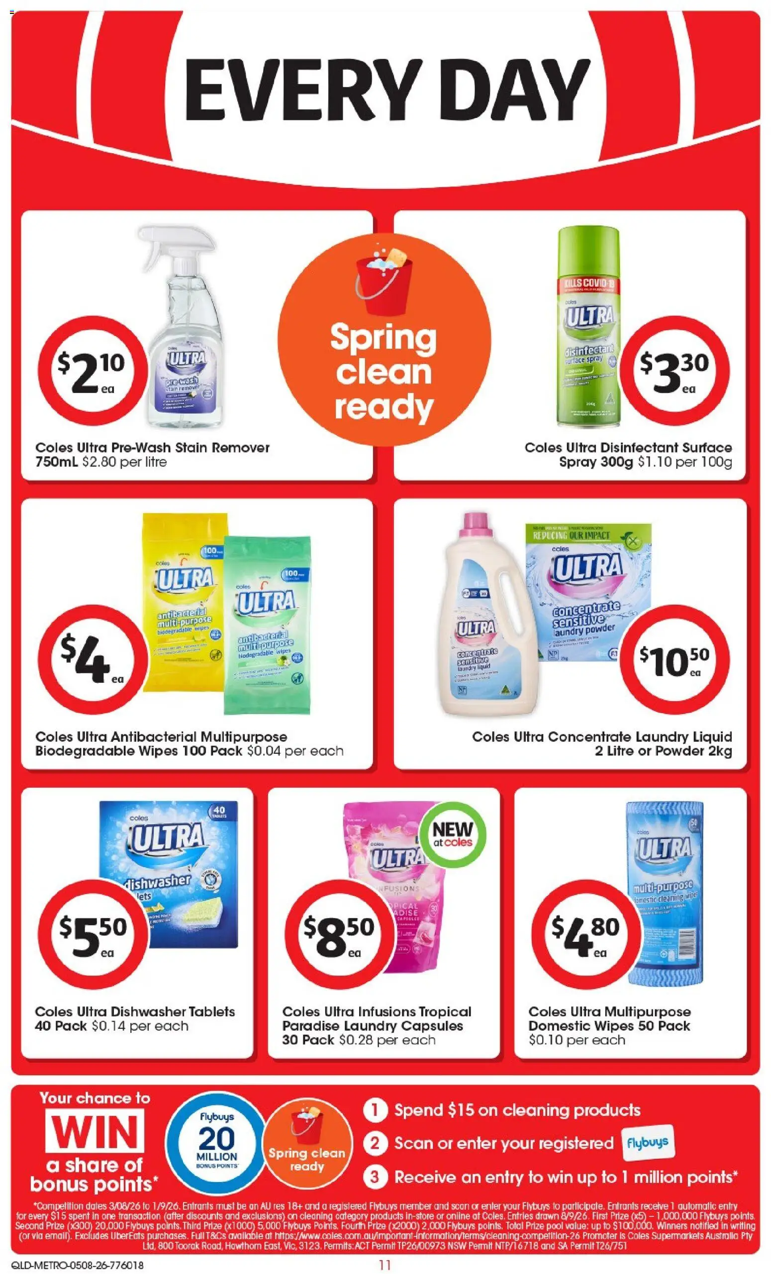 Coles catalogue - valid from 05/08/2026 | Page: 11 | Products: Dishwasher tablets, Domestic, Laundry, Multipurpose