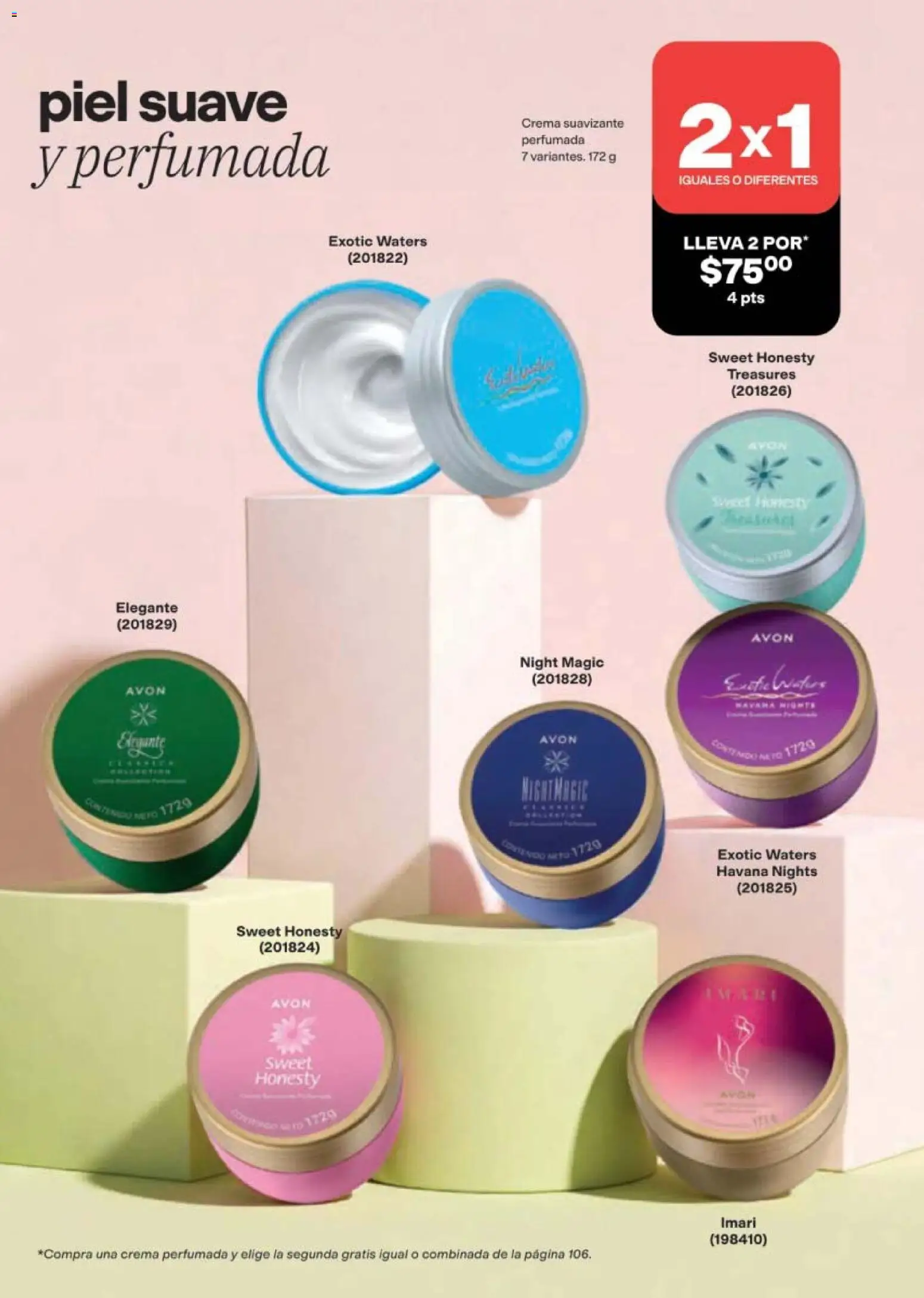 Nuevas ofertas de AVON válidas en toda la República Mexicana desde el 11/09/2026. ¡Encuentra las mejores ofertas en AVON campaña 14 2026! | Página: 103 | Productos: Crema, Suavizante, Havana