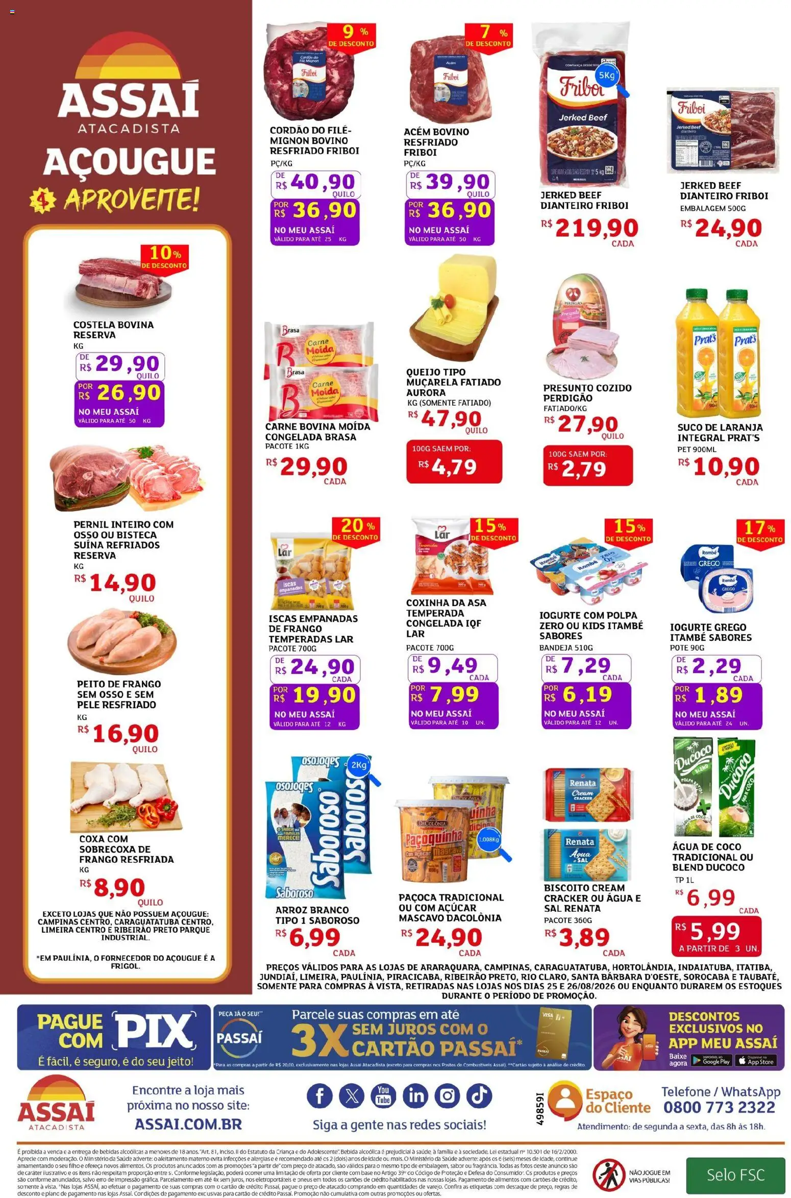 Assaí Atacadista Folheto - válido de 25/08/2026 | Página: 2 | Produtos: Bebidas, Iogurte, Bandeja, Sal