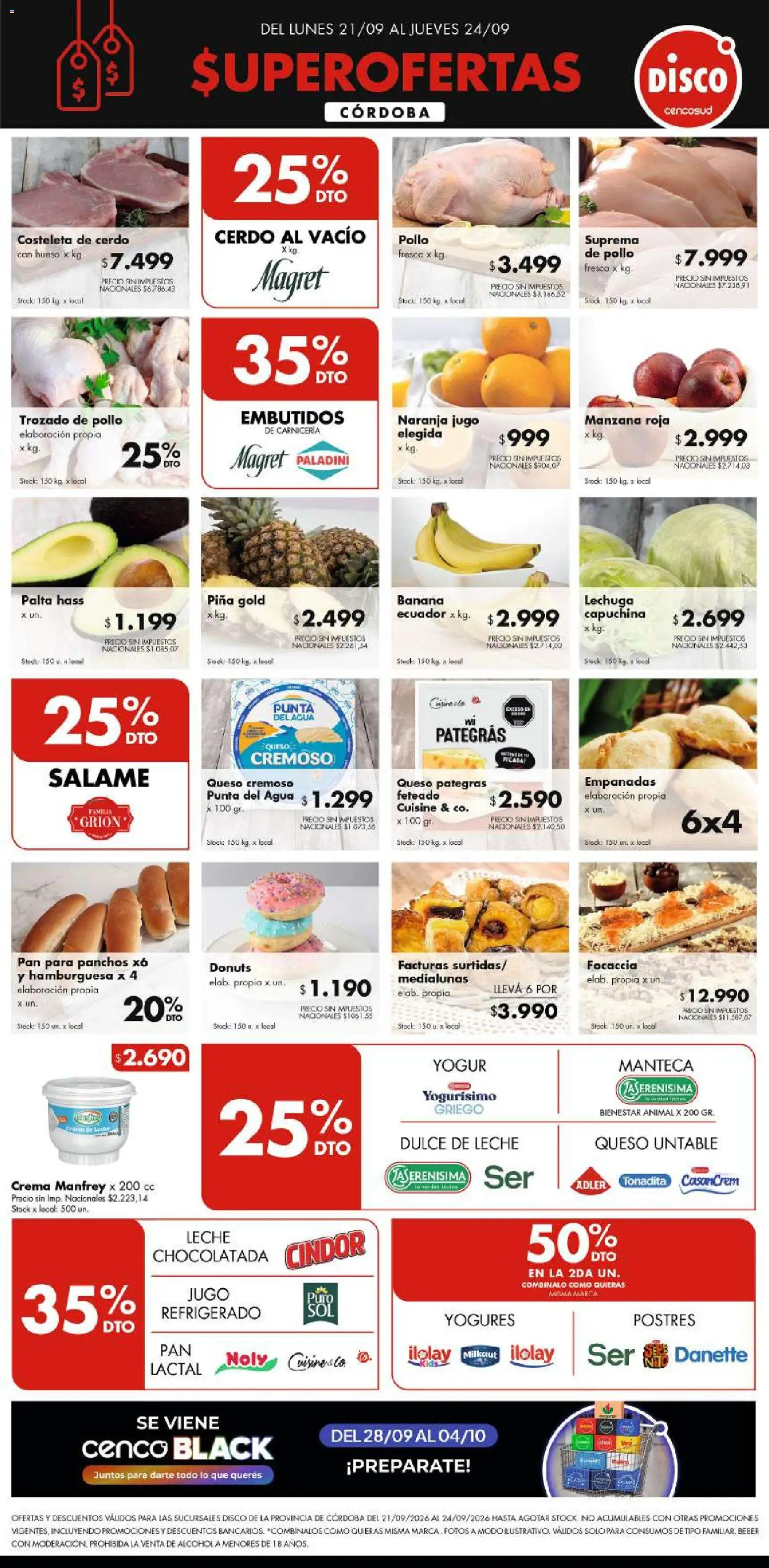 Disco - FERIA DE FRESCOS CORDOBA │ válido desde el 21/09/2026 | Página: 1 | Productos: Pollo, Manzana, Manteca, Jugo