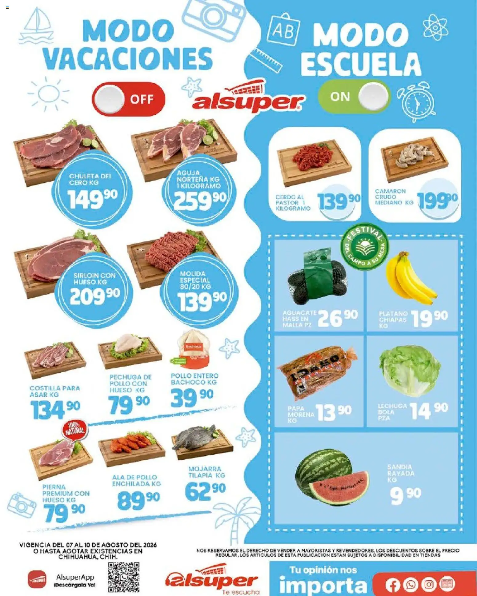 Nuevas ofertas de Alsuper válidas en toda la República Mexicana desde el 07/08/2026. ¡Encuentra las mejores ofertas en Alsuper folleto! | Página: 1 | Productos: Pollo, Papa, Lechuga, Malla