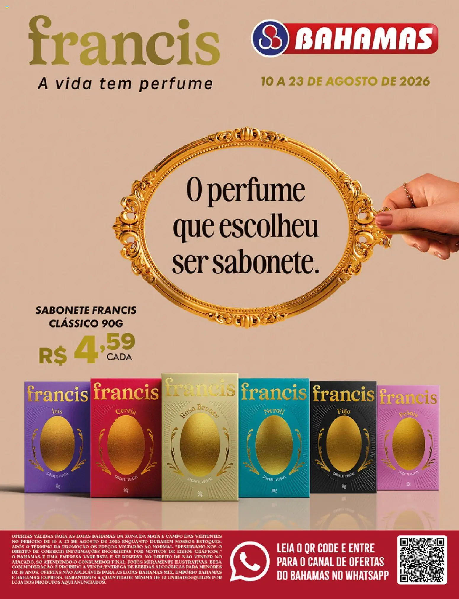 Bahamas Supermercados Folheto - válido de 10/08/2026 | Página: 1 | Produtos: Figo, Cereja, Perfume, Sabonete