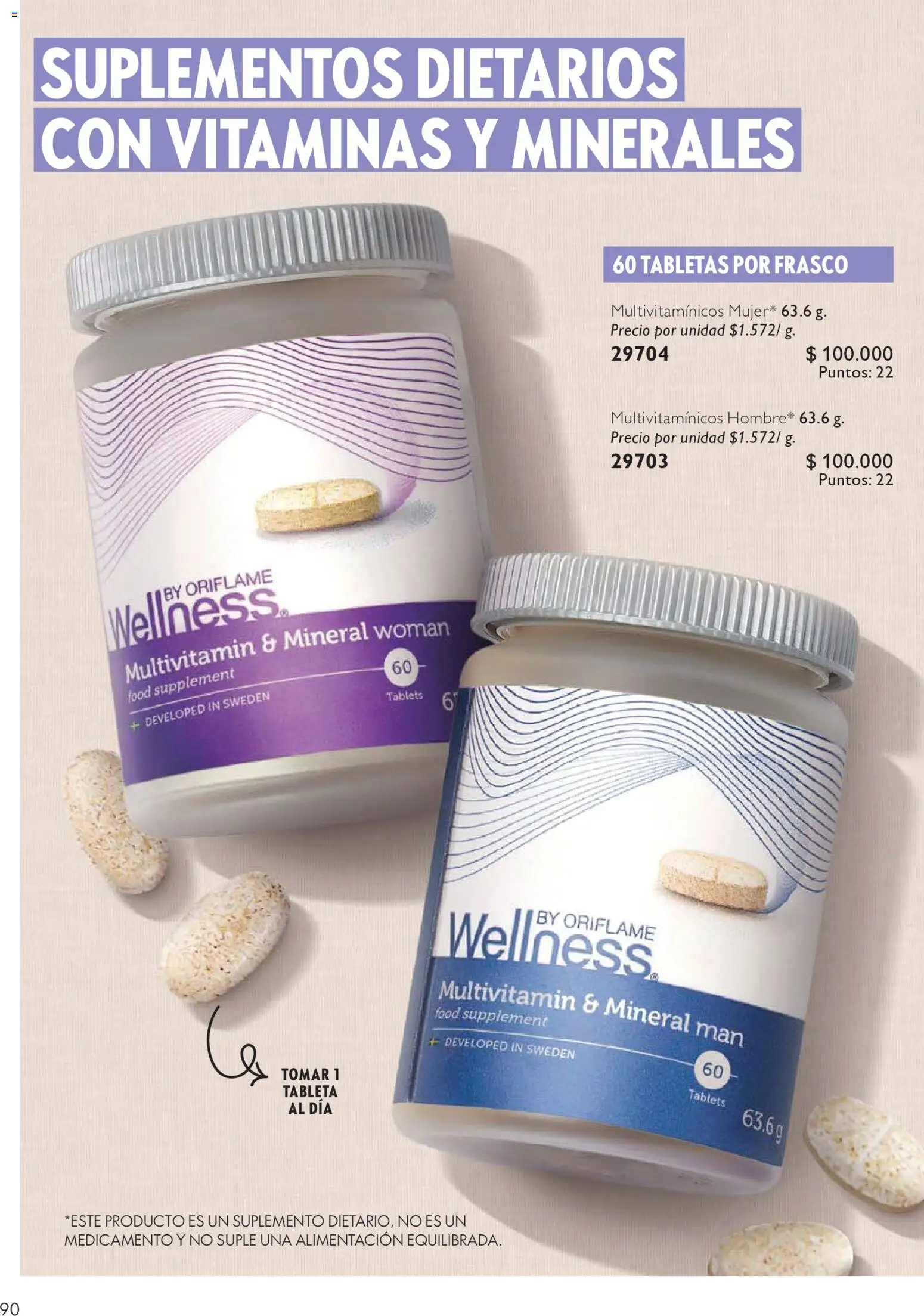 Oriflame revista - valida desde el 01/08/2026 | Página: 90 | Productos: Frasco, Tableta, Vitaminas