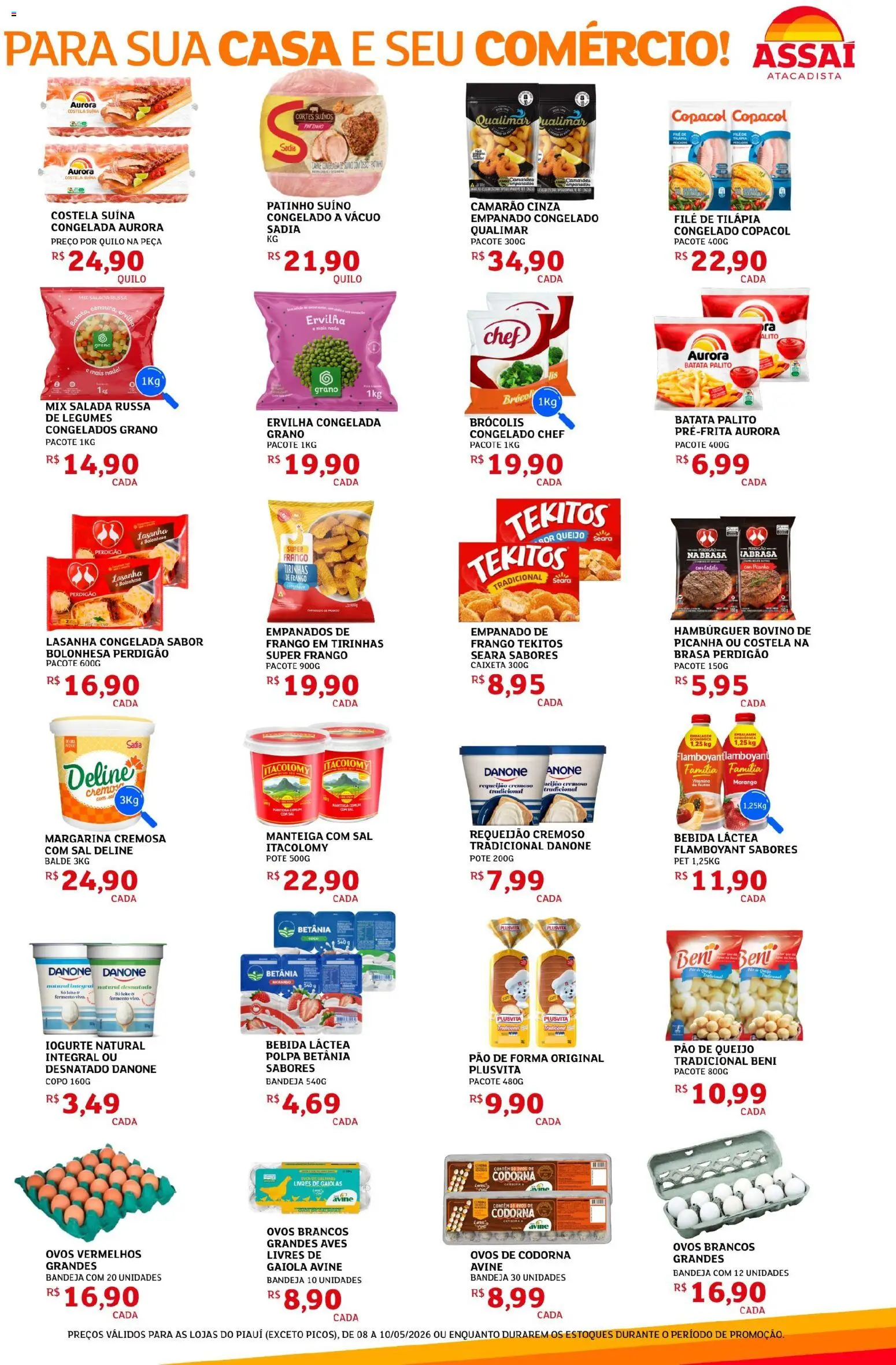 Assaí Atacadista Folheto - válido de 08.05.2026 | Página: 3 | Produtos: Manteiga, Iogurte, Pão, Batata
