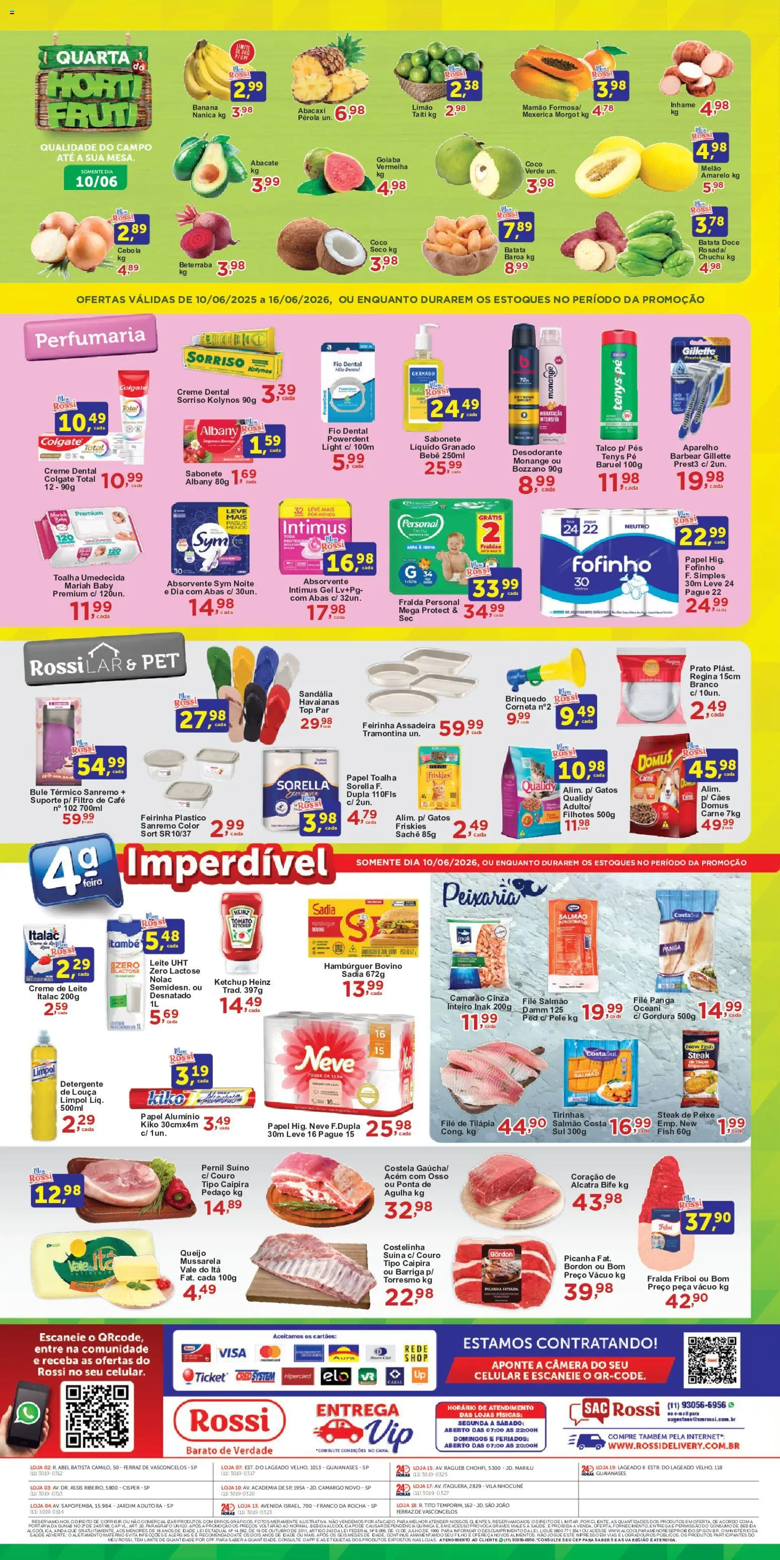 Rossi Supermercados Folheto - válido de 10.06.2026 | Página: 4 | Produtos: Goiaba, Chuchu, Detergente, Alcatra