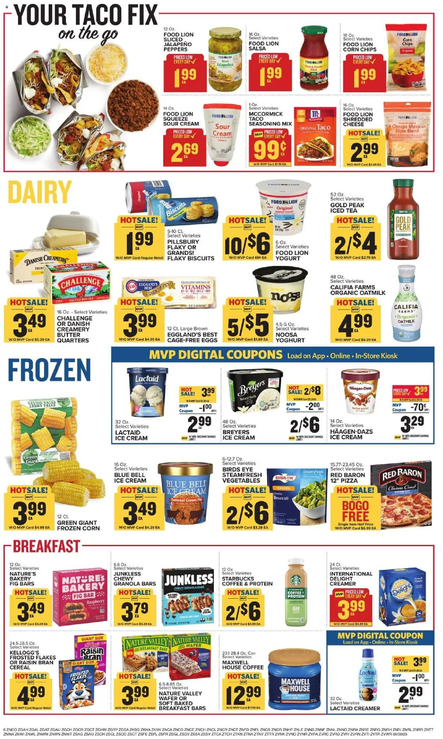 Food Lion Weekly Ad - valid from 09/30/2026 | Page: 12 | Products: Butter, Cheese, Chocolate, Ice cream