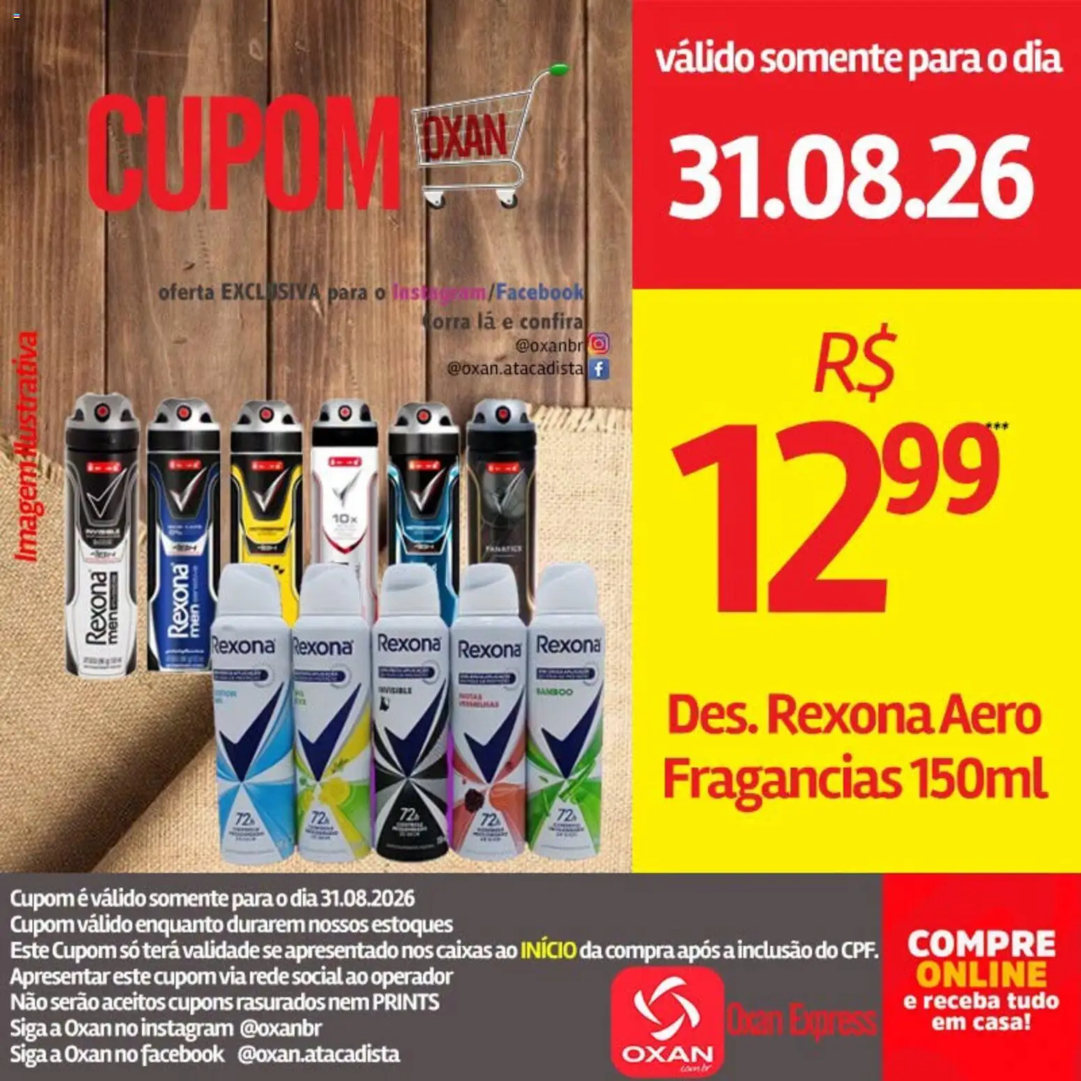 Oxan Atacadista Folheto - válido de 31/08/2026 | Página: 8 | Produtos: Rexona
