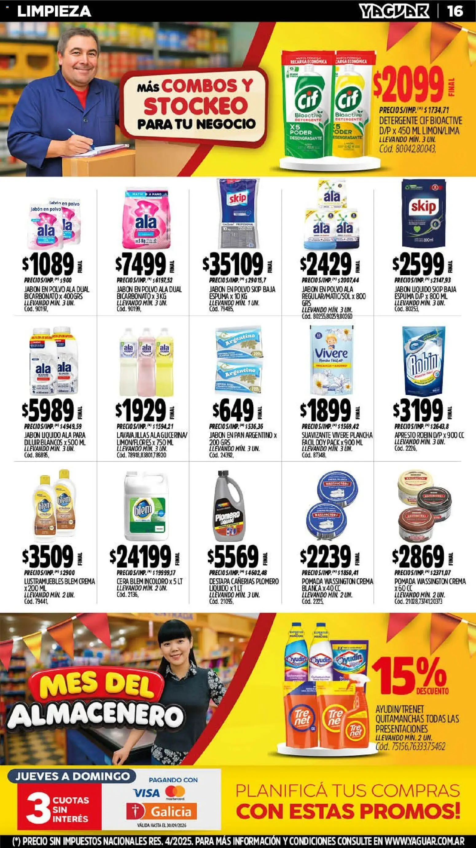 Yaguar - Oferta Semanal General Roca │ válido desde el 07/09/2026 | Página: 16 | Productos: Pomada, Polvo, Jabón líquido, Crema