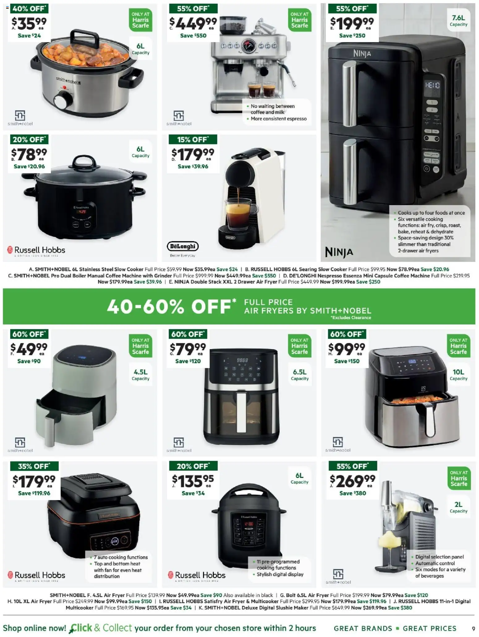 Harris Scarfe catalogue - valid from 07.04.2026 | Page: 9 | Products: Coffee, Digital, Grinder, Slow cooker