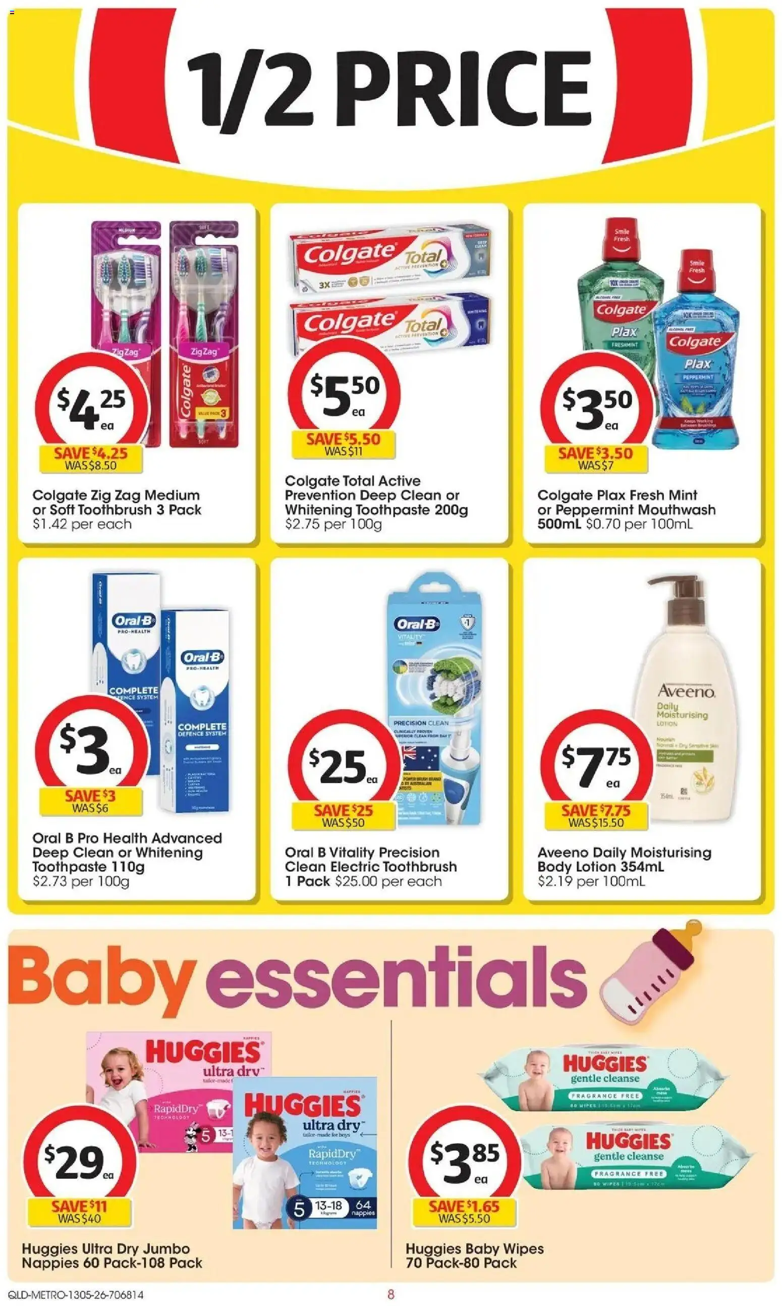 Coles catalogue - valid from 13.05.2026 | Page: 8 | Products: Toothpaste, Mouthwash, Toothbrush, Electric toothbrush
