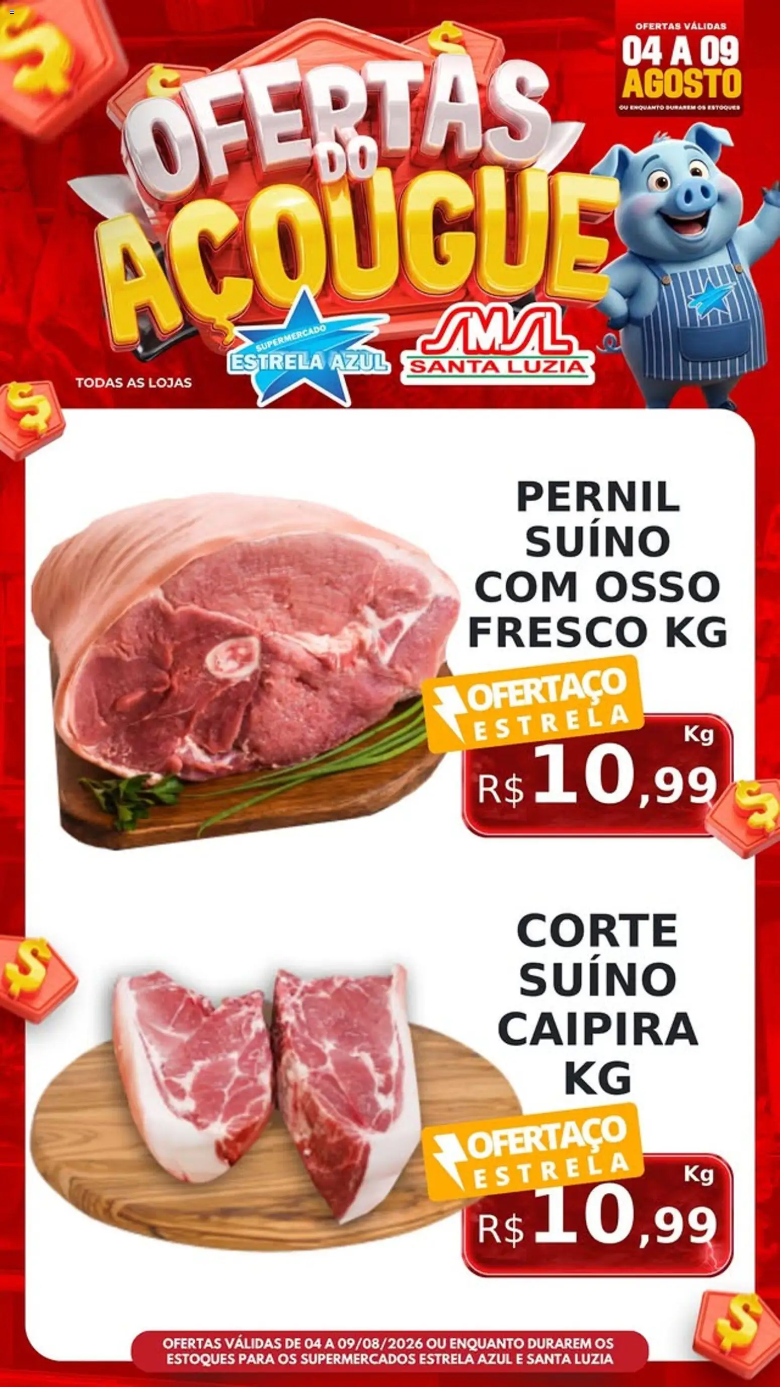 Estrela Azul Folheto - válido de 04/08/2026 | Página: 3 | Produtos: Pernil, Pernil suíno
