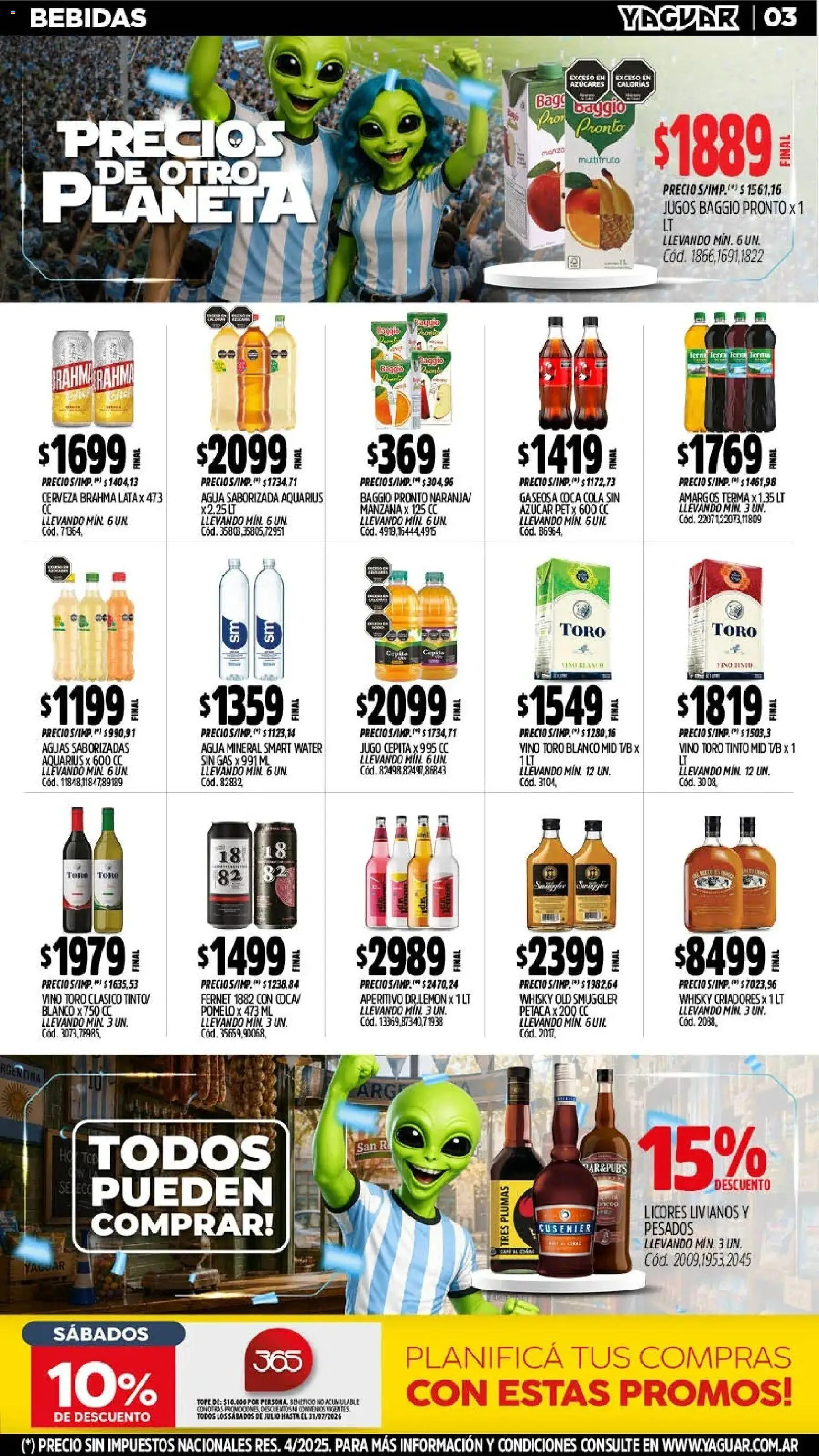 Yaguar - Oferta Semanal Parque Chacabuco │ válido desde el 13/07/2026 | Página: 4 | Productos: Azucar, Agua, Vino, Agua saborizada