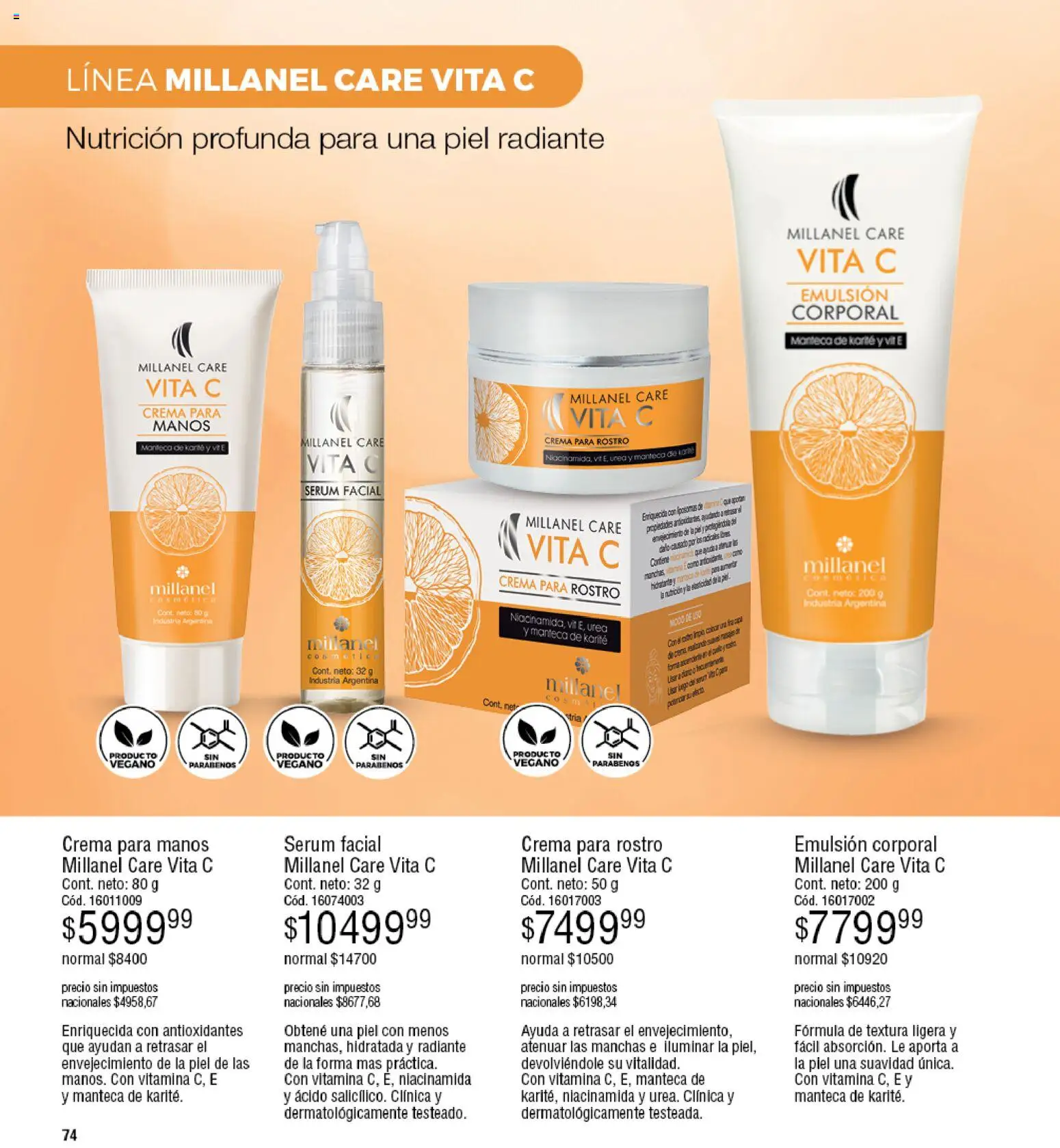 Millanel - Catálogo │ válido desde el 27.04.2026 | Página: 74 | Productos: Serum, Emulsión, Manteca, Crema