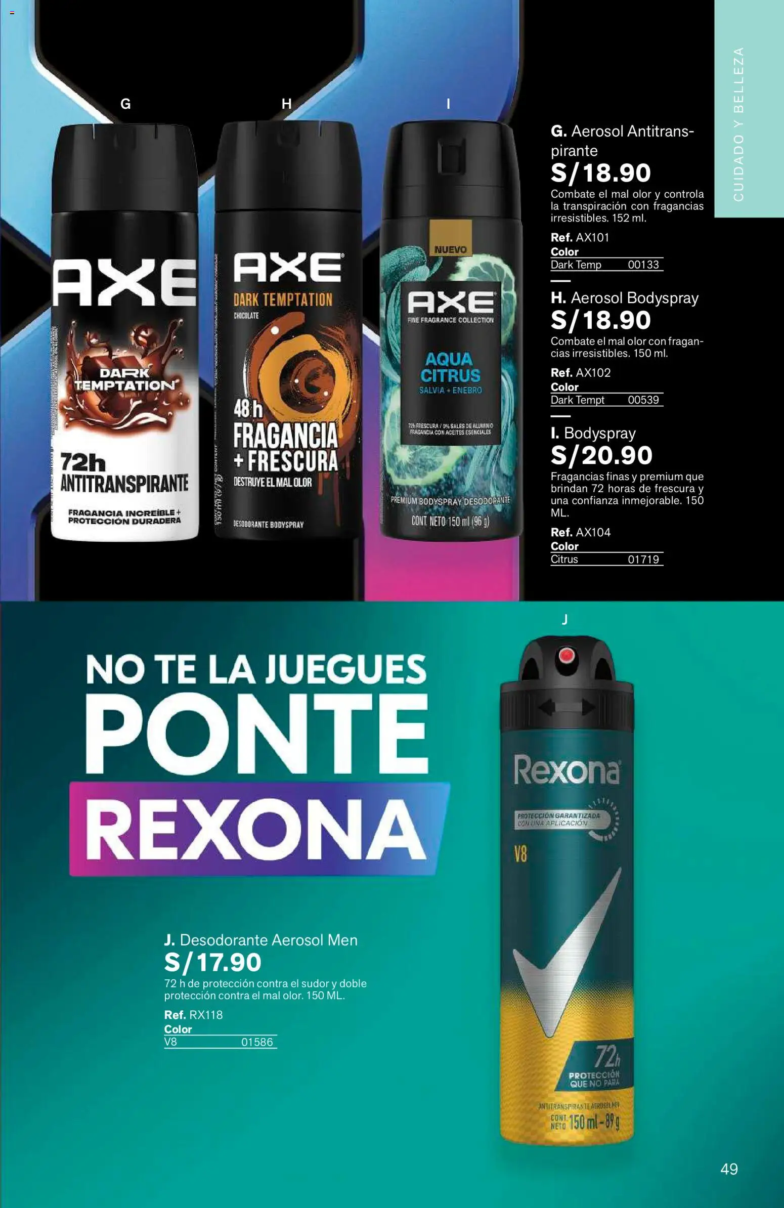 Catálogo Leonisa válido desde 04/08/2026 | Página: 49 | Productos: Desodorante, Antitranspirante, Té, Fragancia