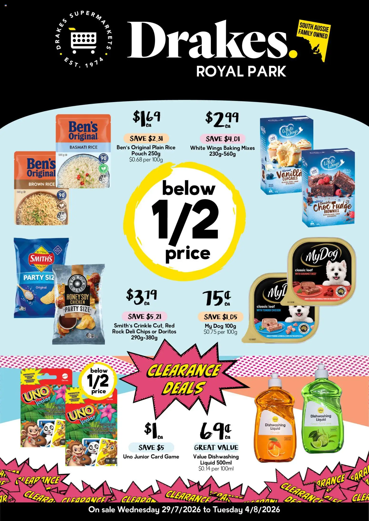 Drakes catalogue - valid from 29/07/2026 | Page: 1 | Products: Honey, Rice, Chips, Game