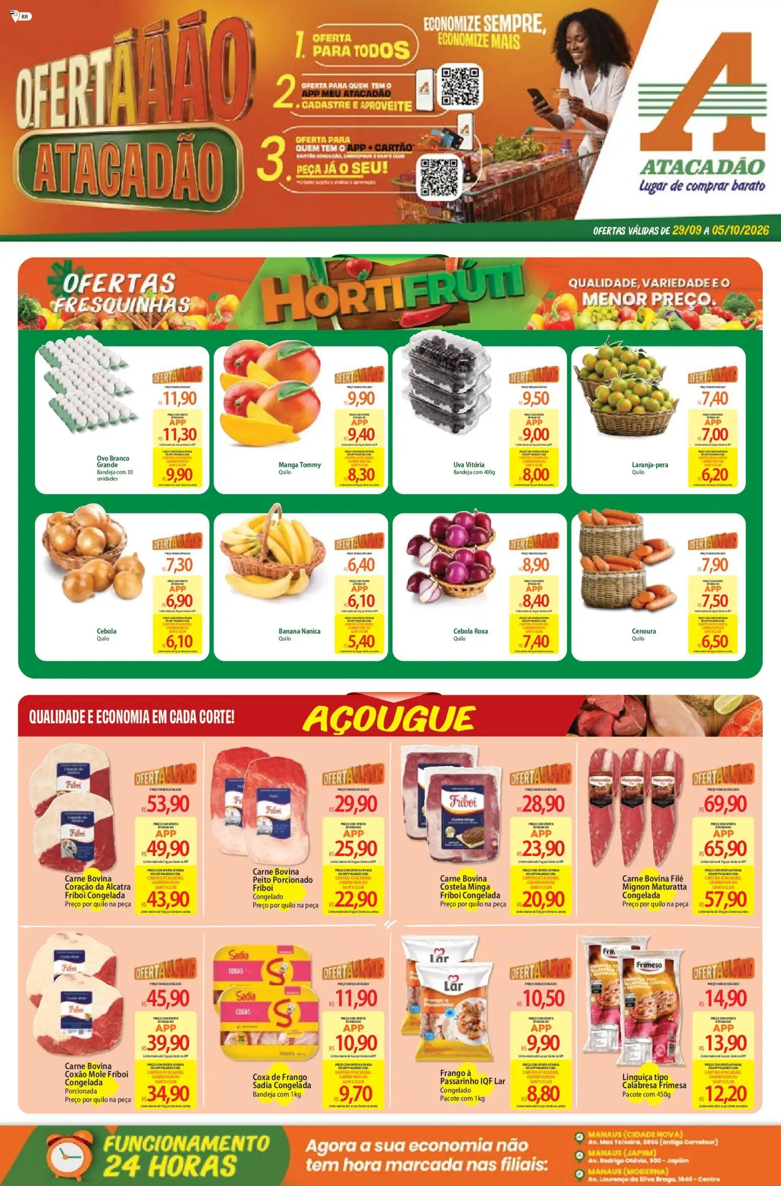 Atacadão Folheto - válido de 29/09/2026 | Página: 1 | Produtos: Coxão mole, Carne bovina, Uva, Carne